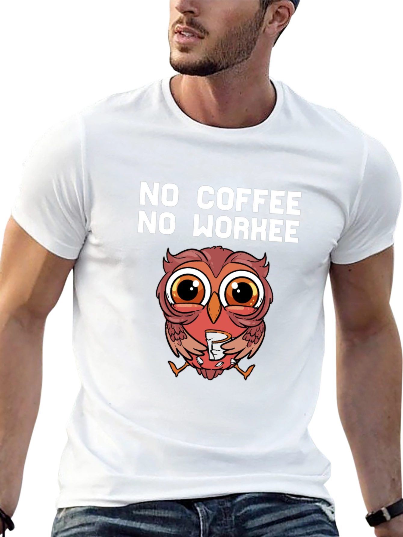 No Coffee No Workee Owl T-Shirt