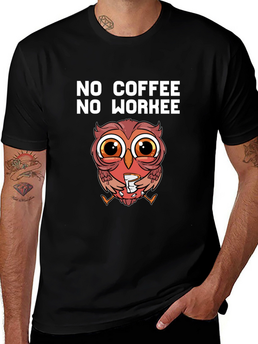No Coffee No Workee Owl T-Shirt