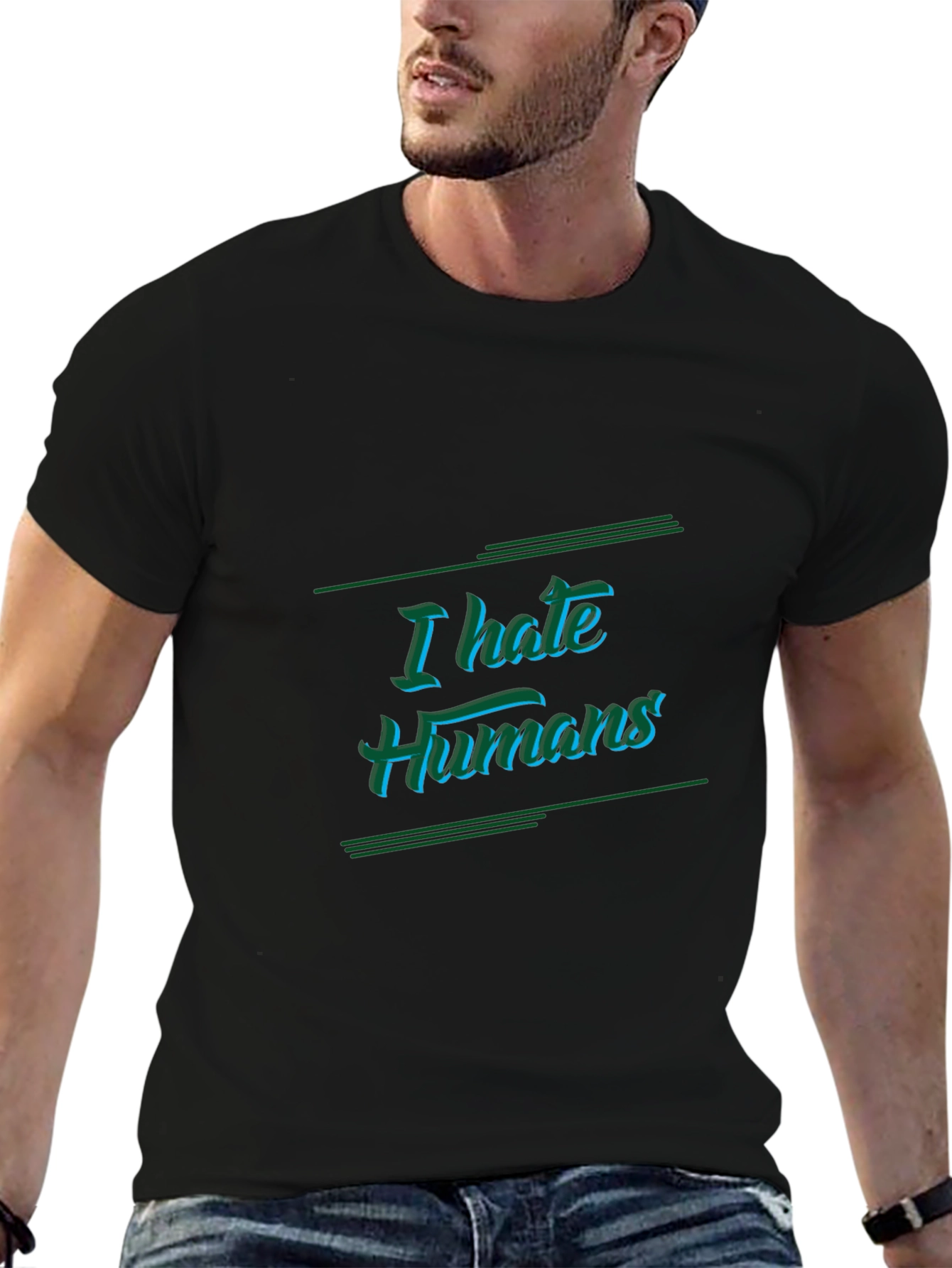 I Hate Humans Black Graphic Tee