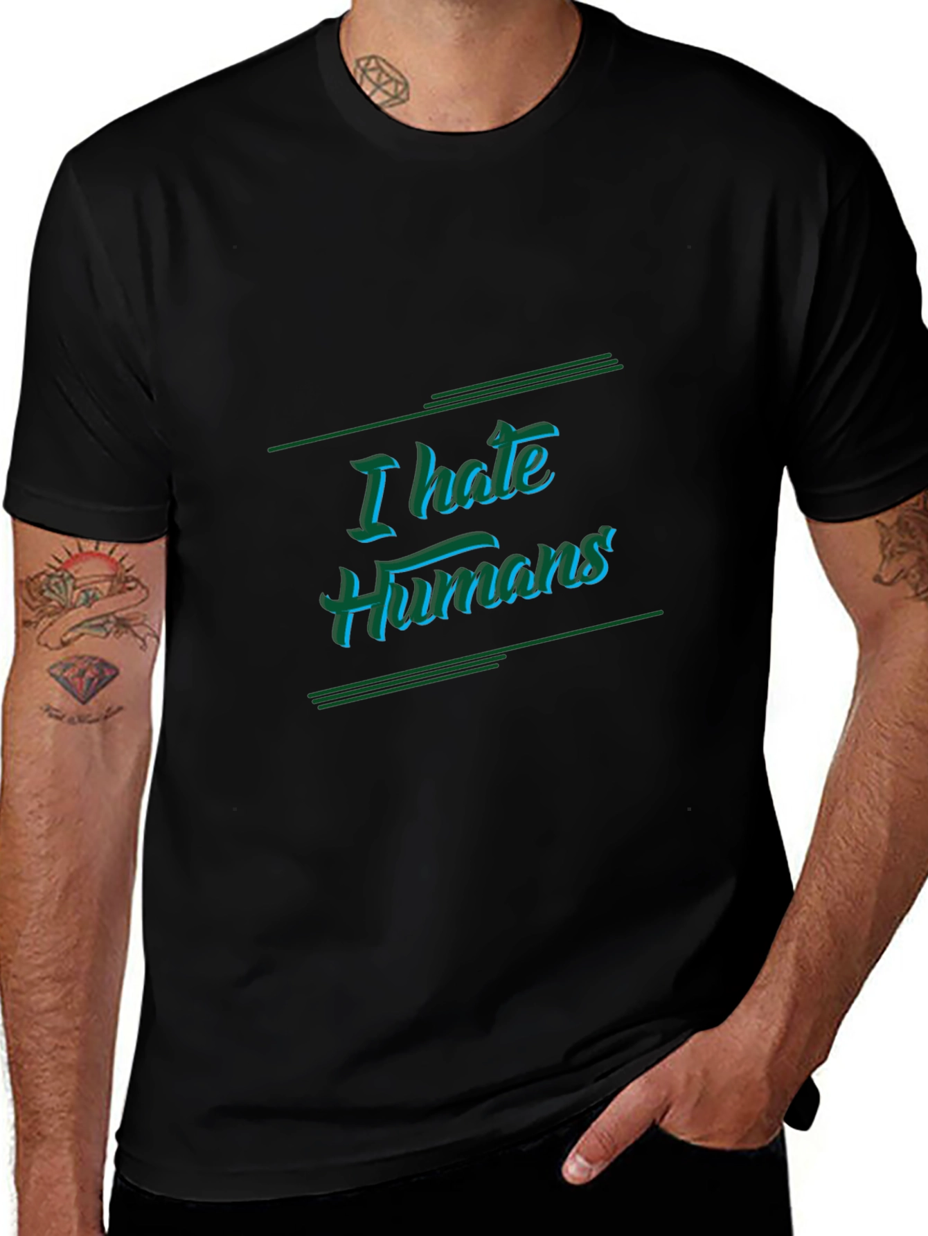 I Hate Humans Black Graphic Tee