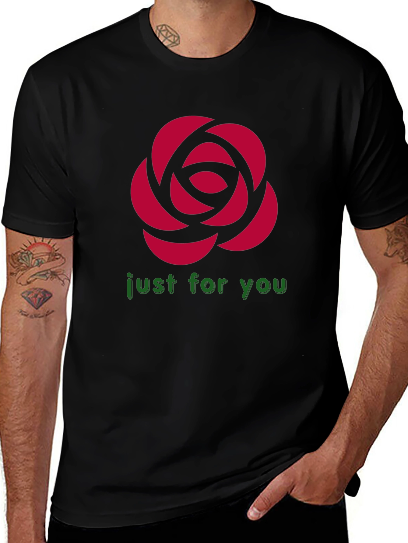 Rose Graphic T-Shirt - Just For You Design
