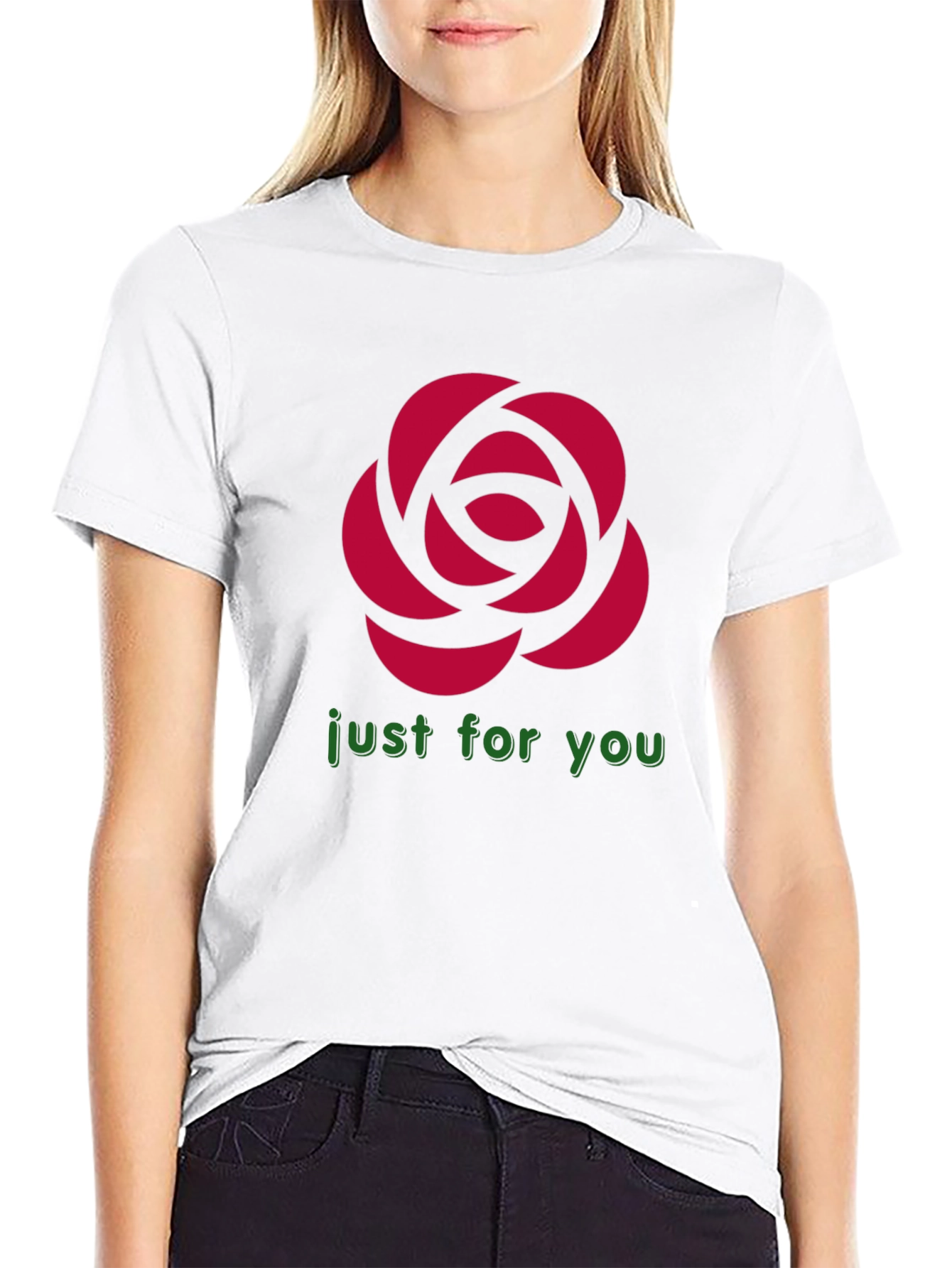 Rose Graphic T-Shirt - Just For You Design