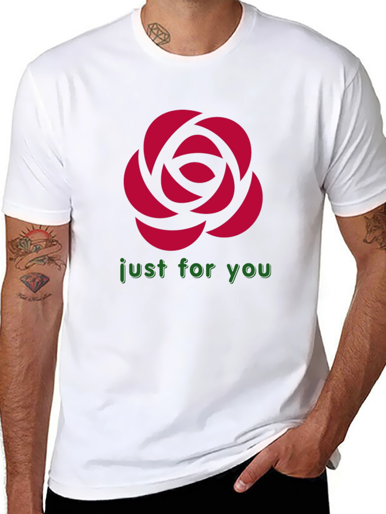 Rose Graphic T-Shirt - Just For You Design
