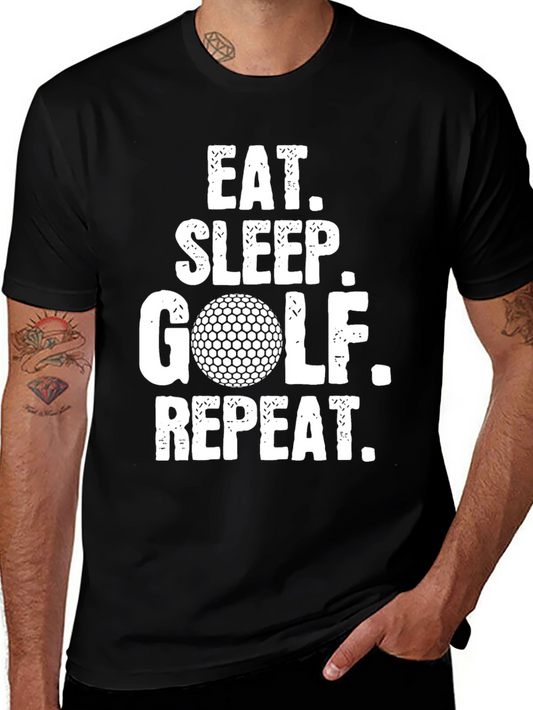 Eat Sleep Golf Repeat Funny Golfer T-Shirt