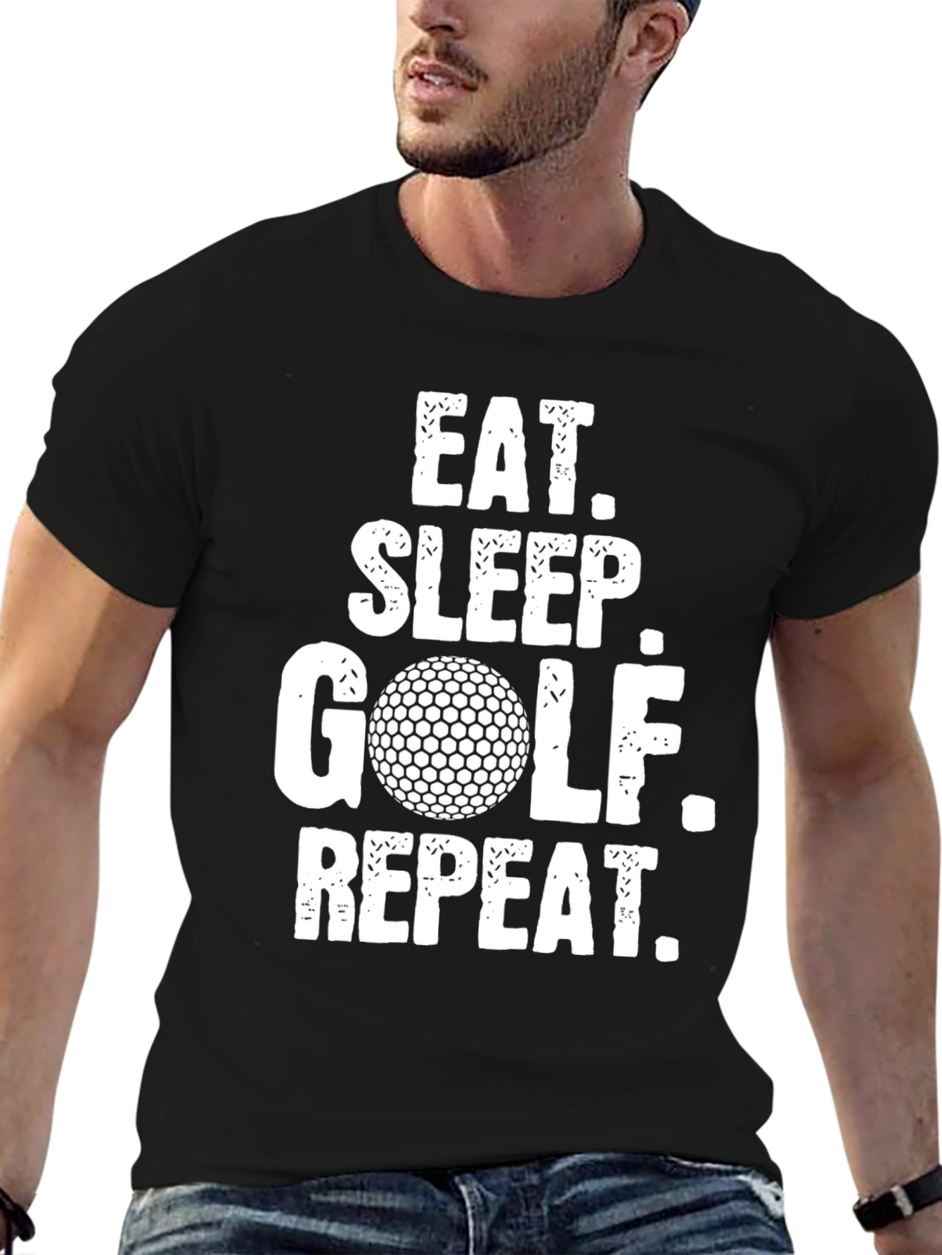 Eat Sleep Golf Repeat Funny Golfer T-Shirt