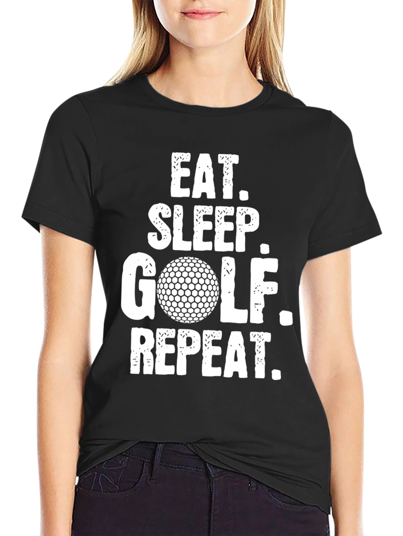Eat Sleep Golf Repeat Funny Golfer T-Shirt