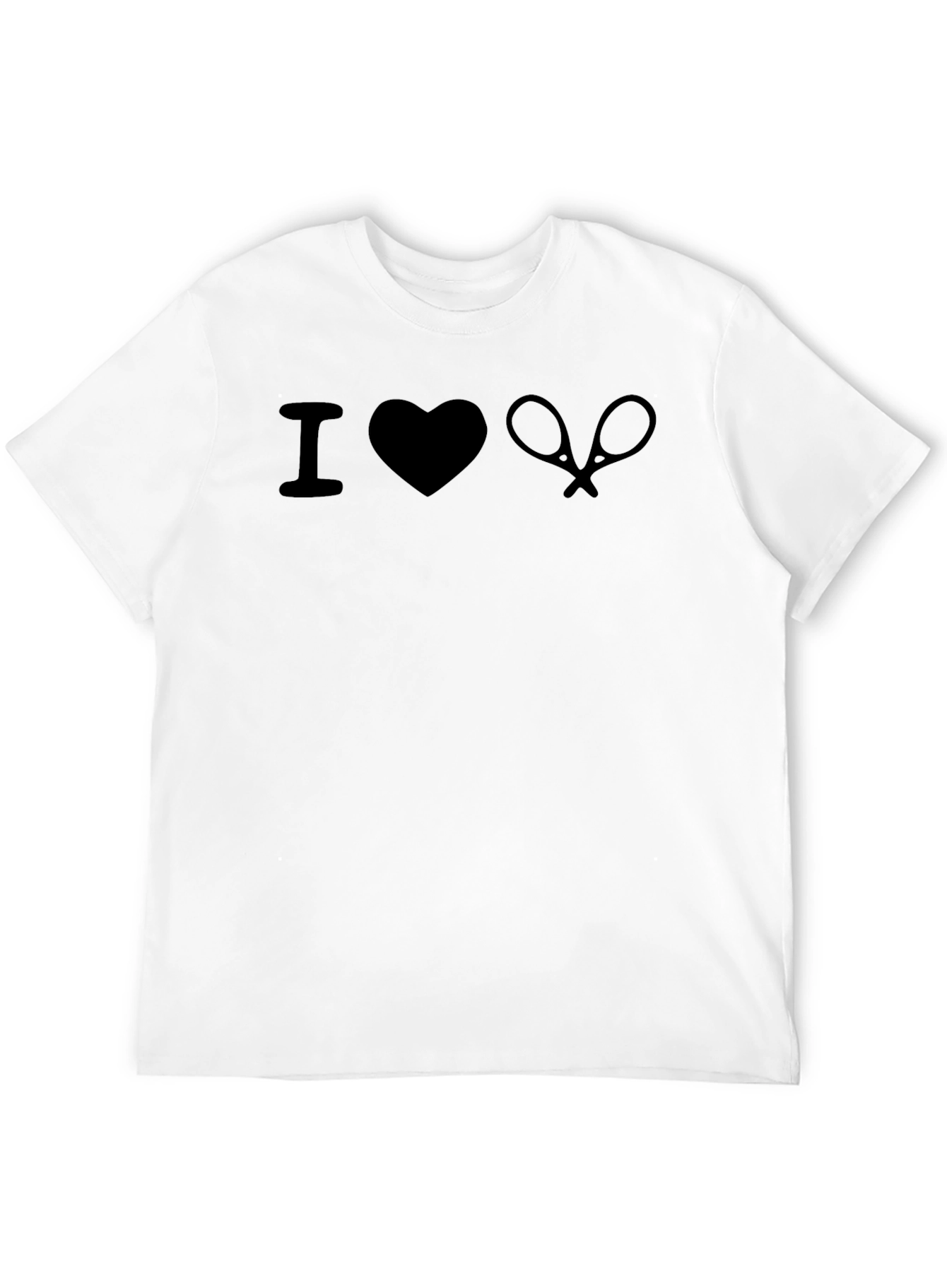 I Love Tennis Graphic Tee - Black Cotton T-Shirt