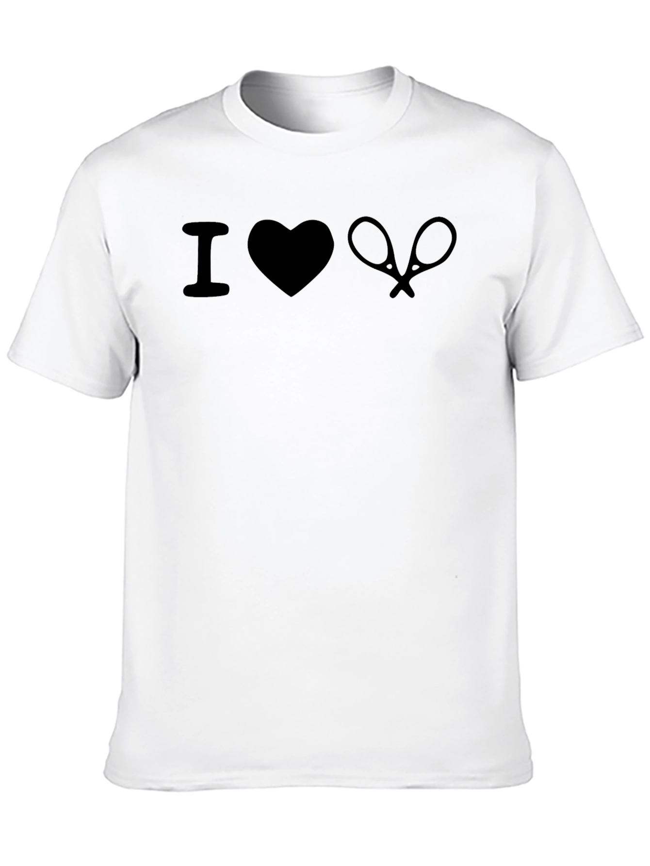 I Love Tennis Graphic Tee - Black Cotton T-Shirt