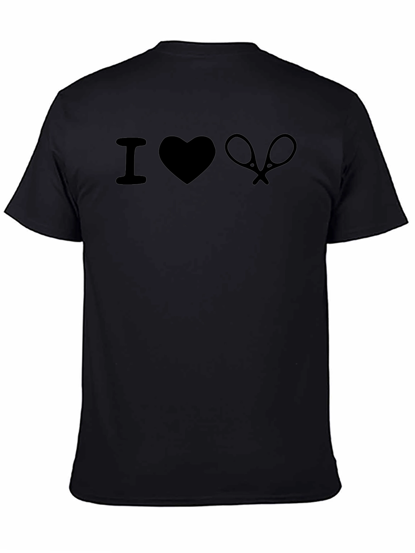 I Love Tennis Graphic Tee - Black Cotton T-Shirt