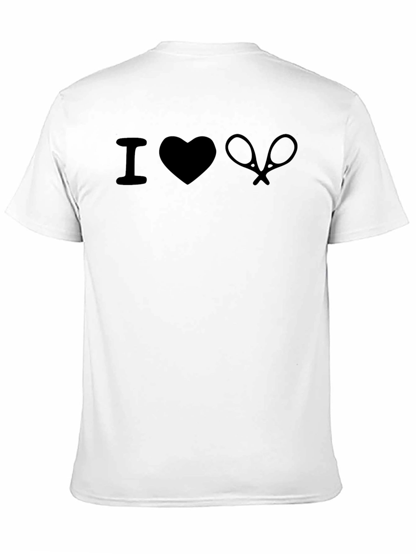 I Love Tennis Graphic Tee - Black Cotton T-Shirt