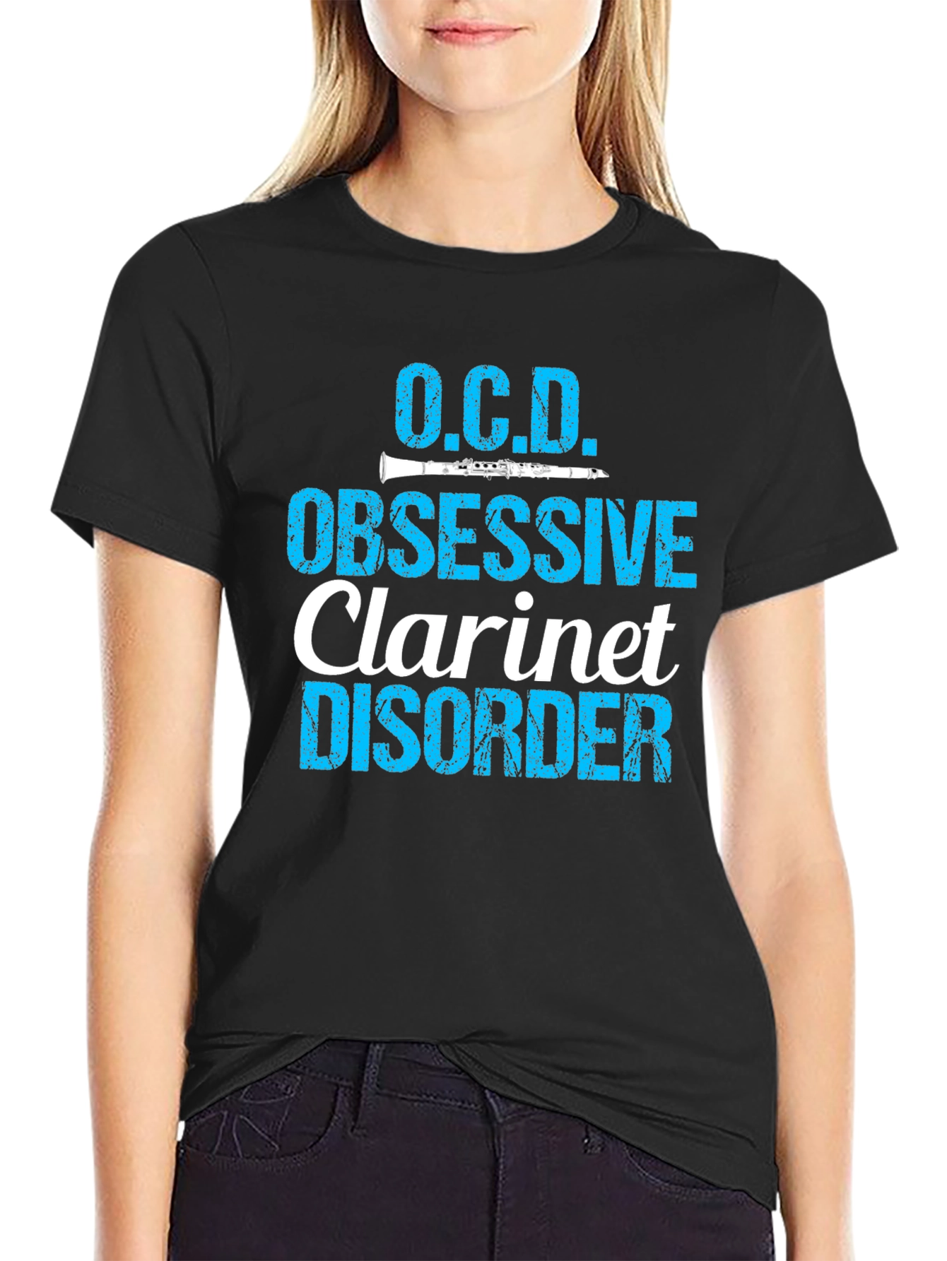 O.C.D. Obsessive Clarinet Disorder Black T-Shirt