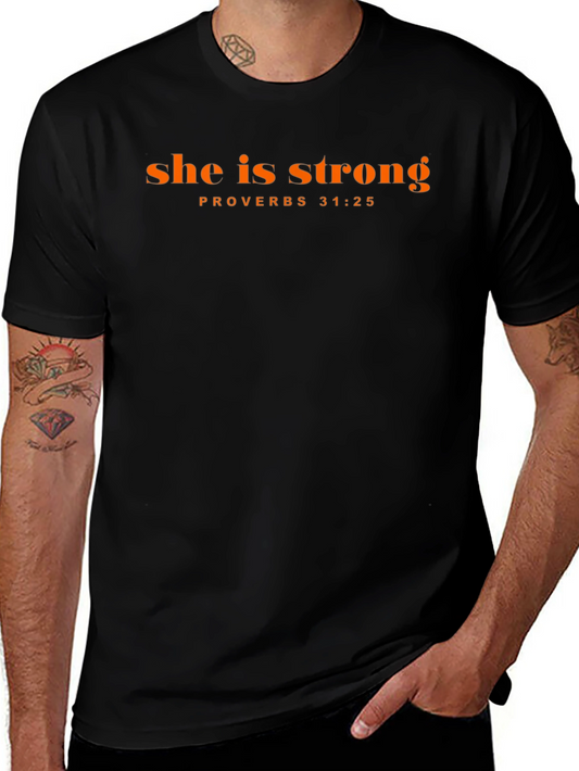 She is Strong Proverbs T-Shirt