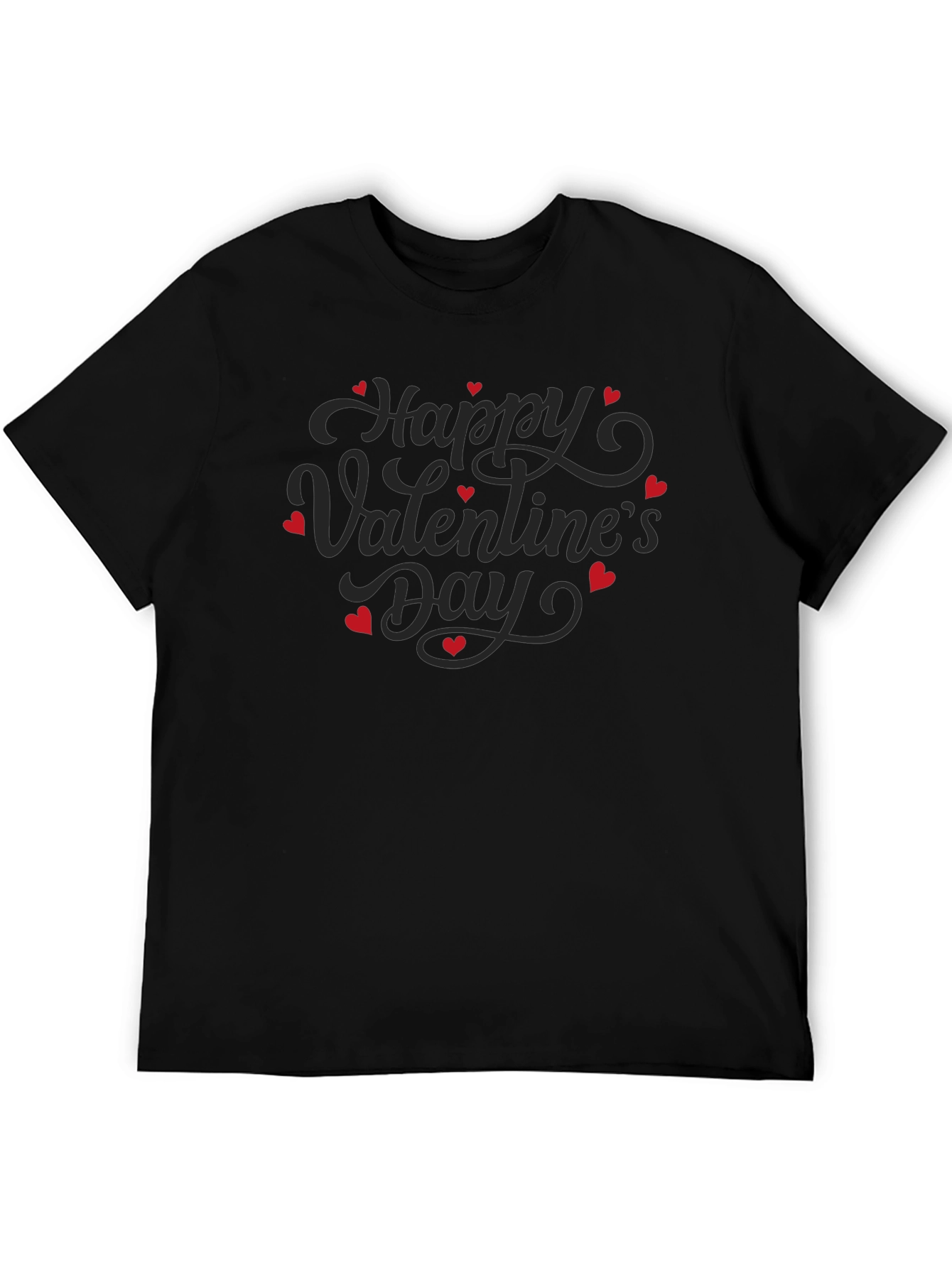 Happy Valentines Day Black T-Shirt