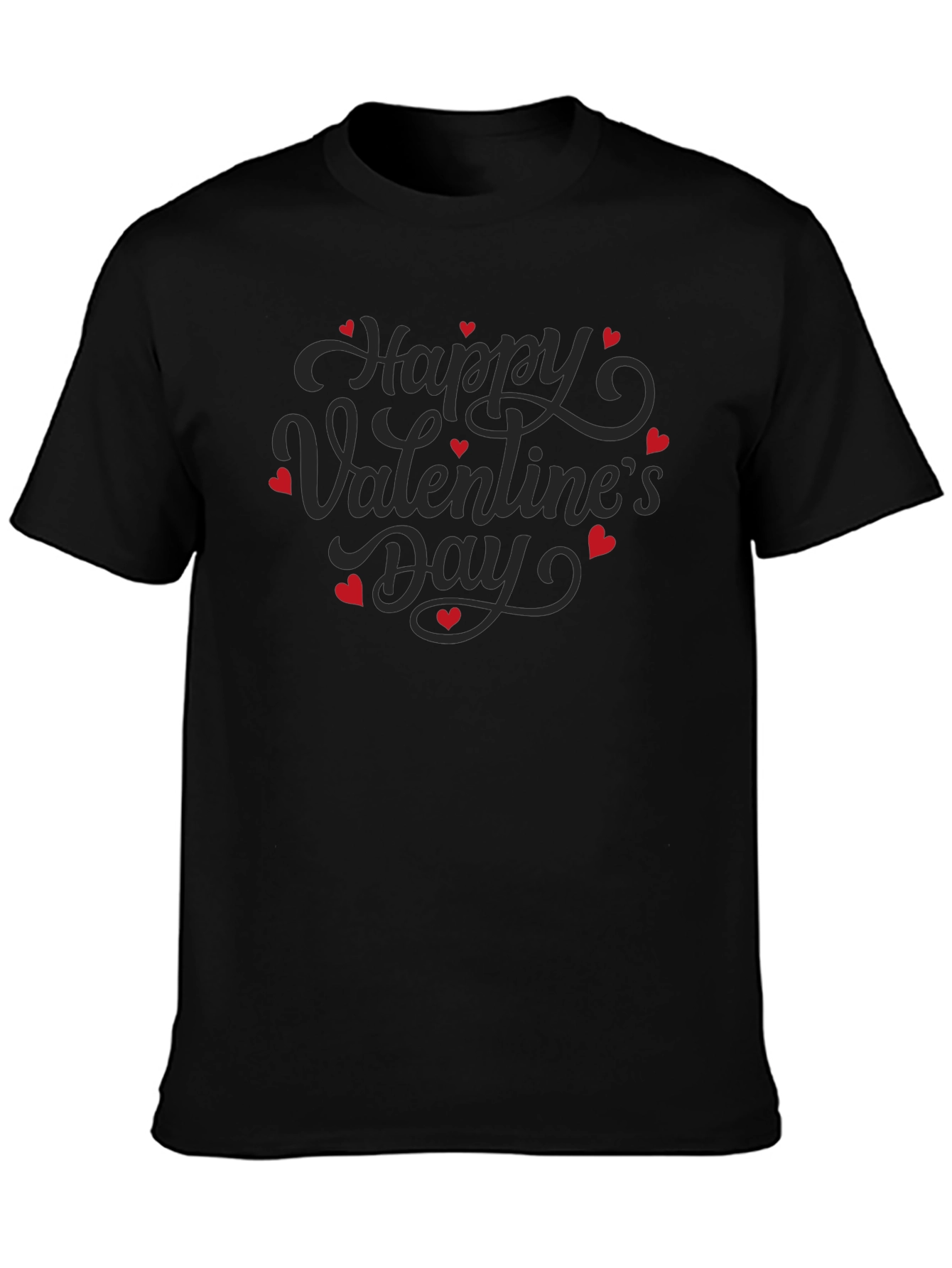 Happy Valentines Day Black T-Shirt