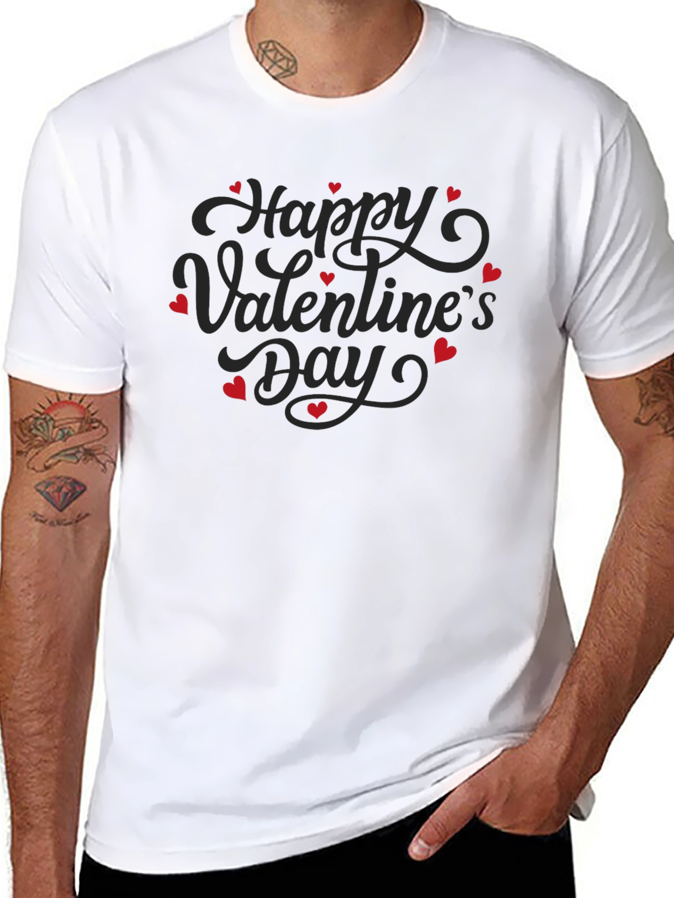 Happy Valentines Day Black T-Shirt