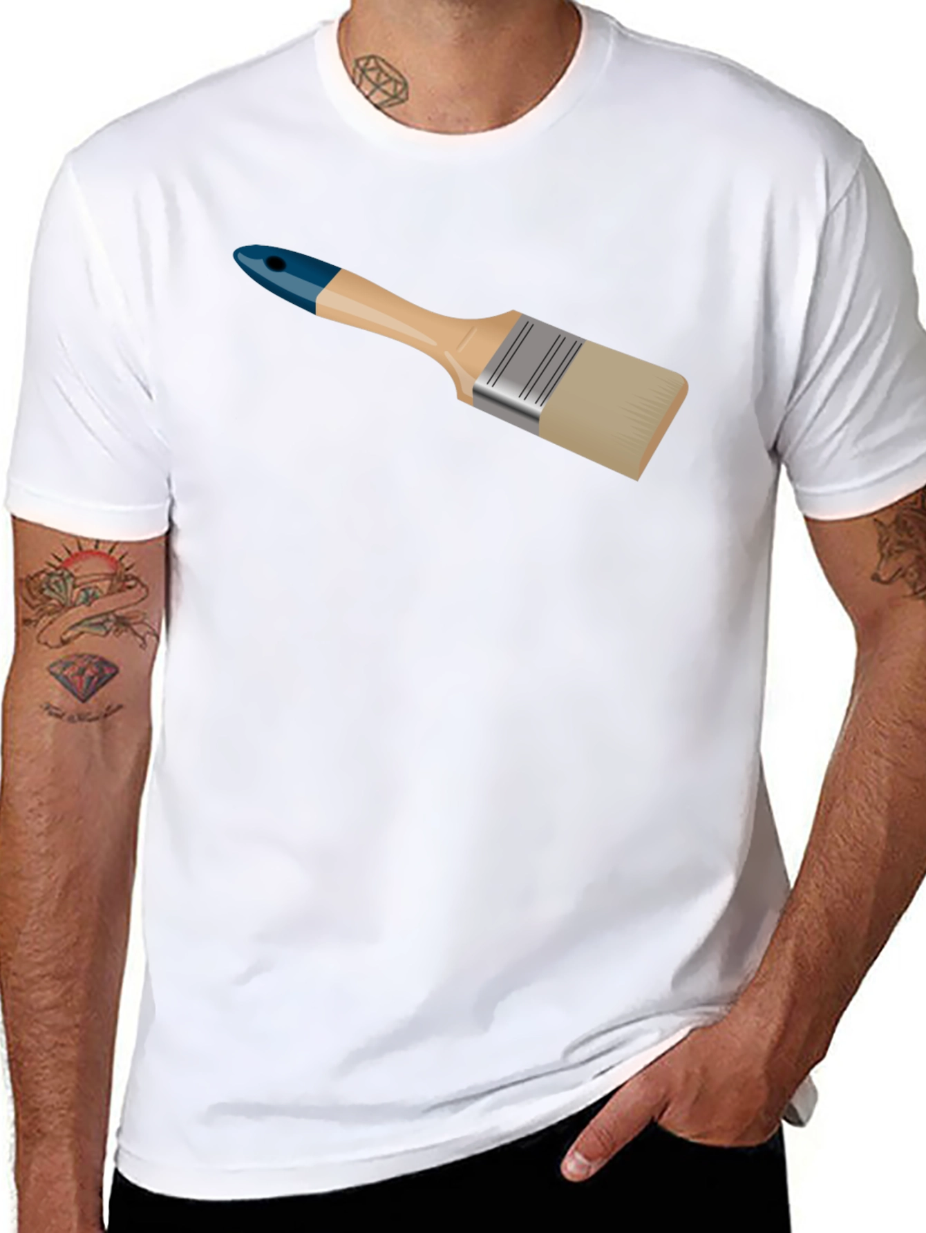 Paintbrush Graphic T-Shirt - Artistic & Casual