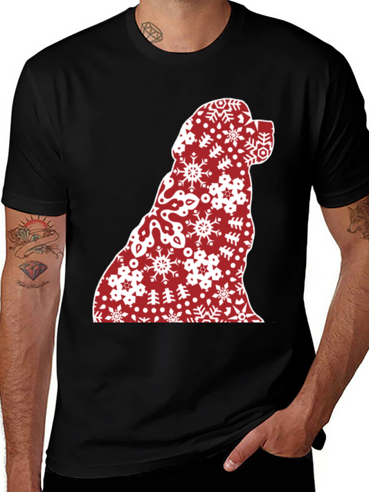 Festive Dog Silhouette Christmas T-Shirt