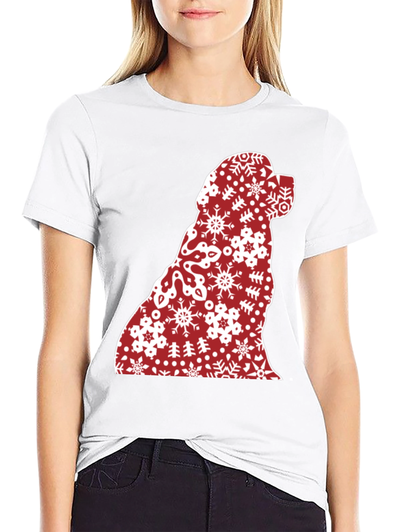 Festive Dog Silhouette Christmas T-Shirt