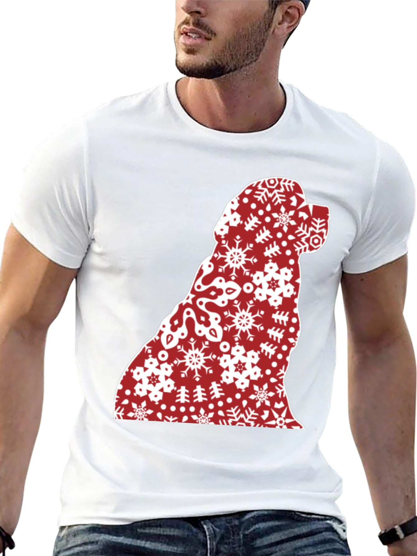 Festive Dog Silhouette Christmas T-Shirt