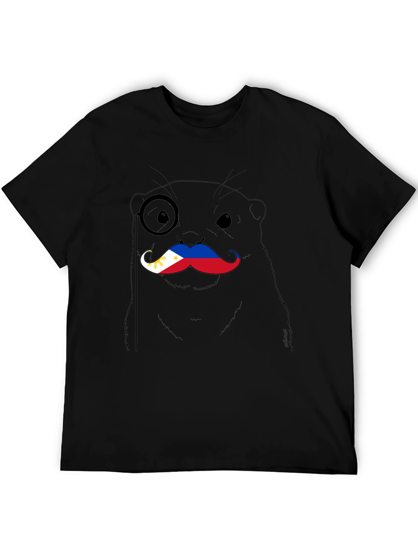 Otter with Philippines Flag Mustache T-Shirt