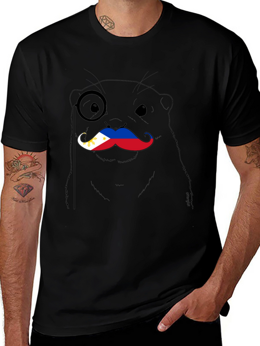 Otter with Philippines Flag Mustache T-Shirt