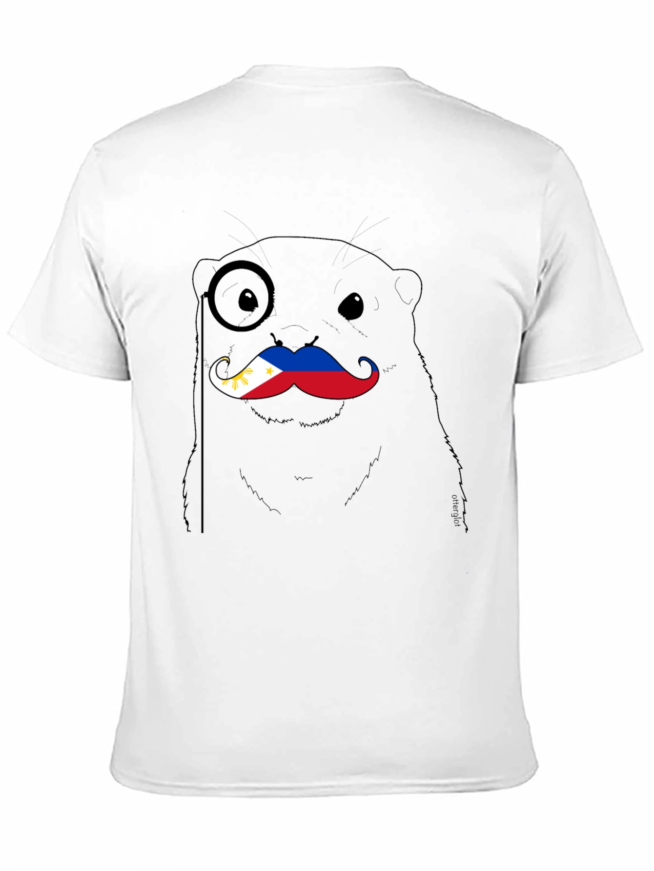 Otter with Philippines Flag Mustache T-Shirt