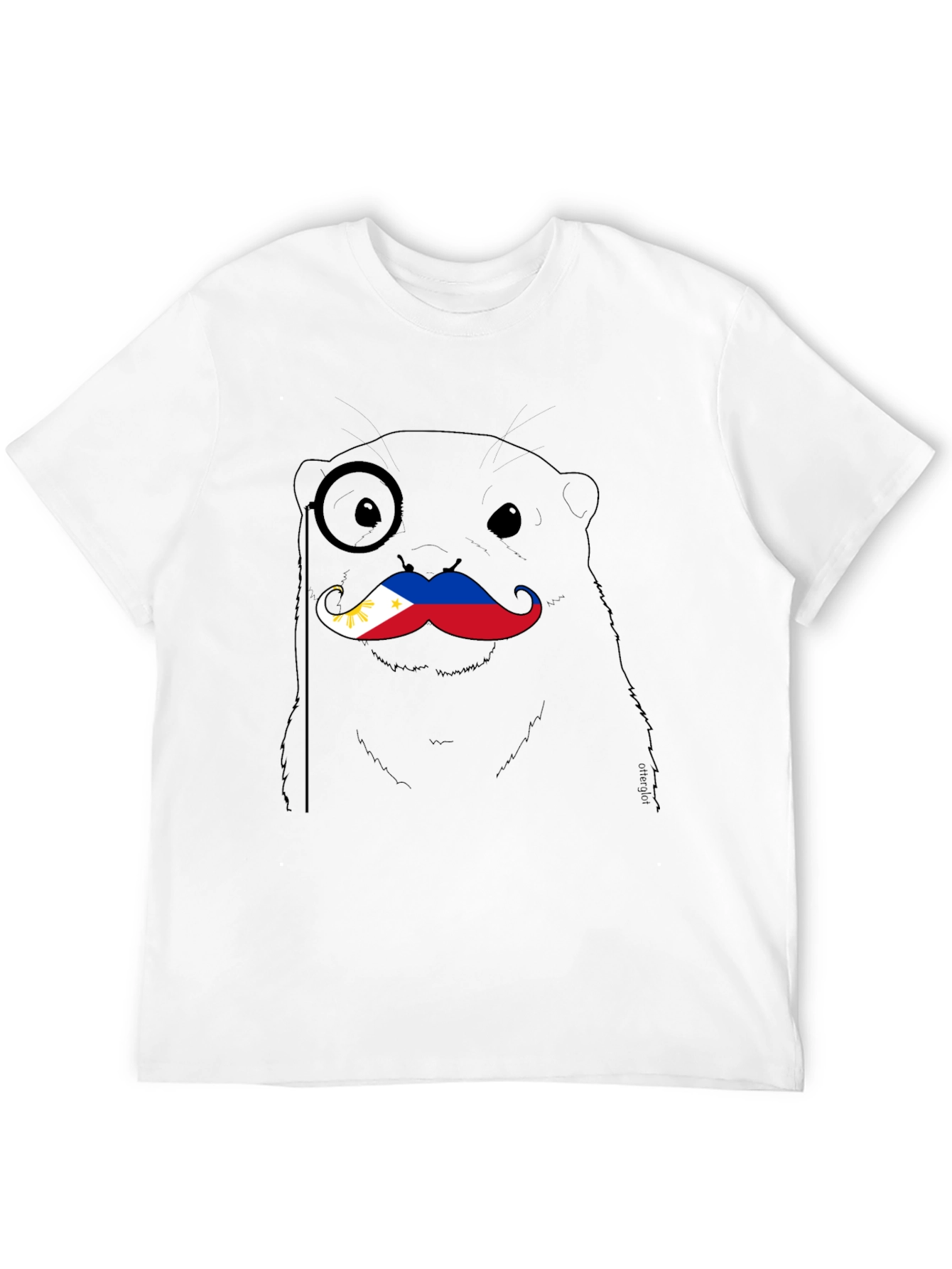Otter with Philippines Flag Mustache T-Shirt