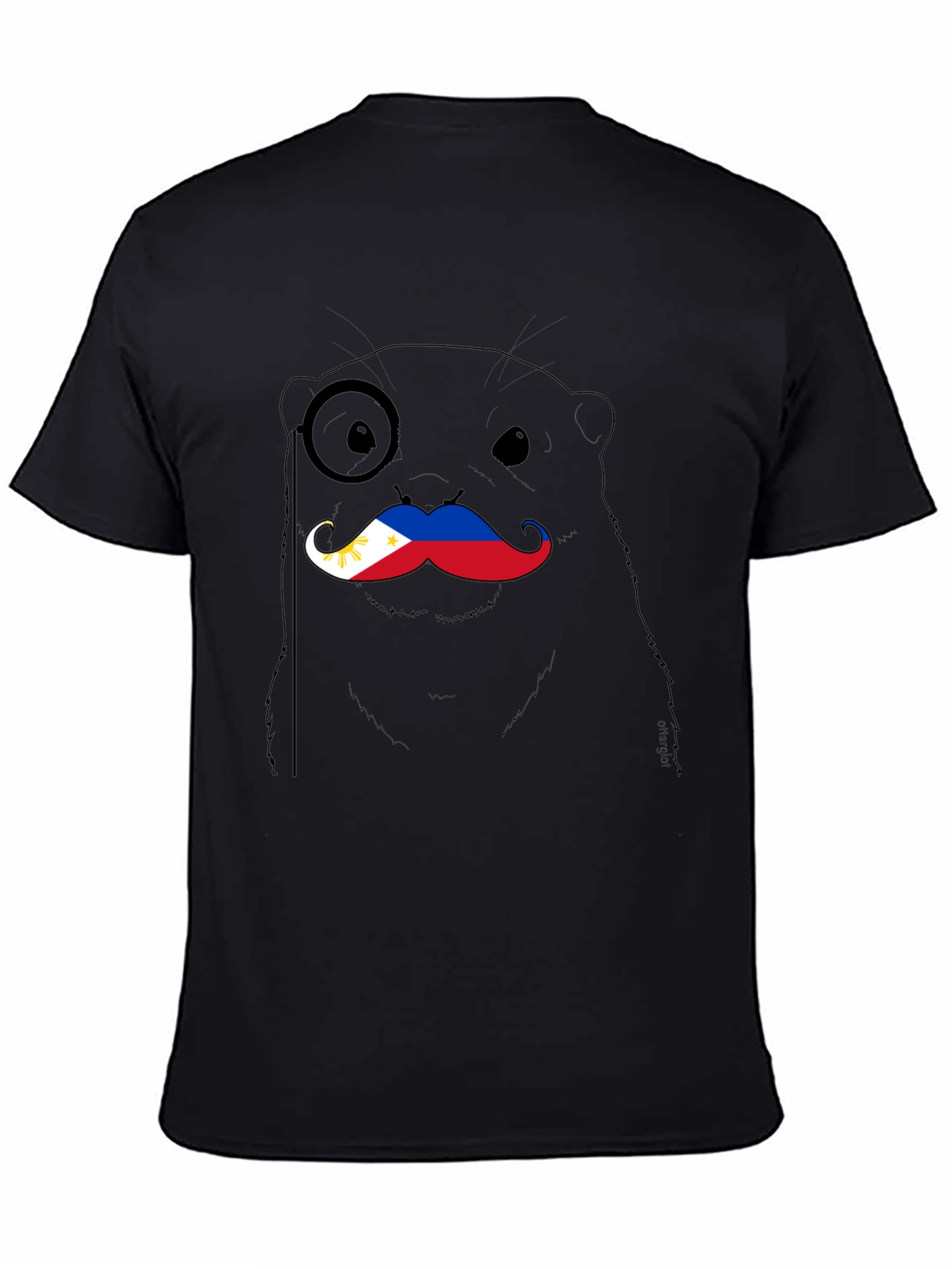 Otter with Philippines Flag Mustache T-Shirt