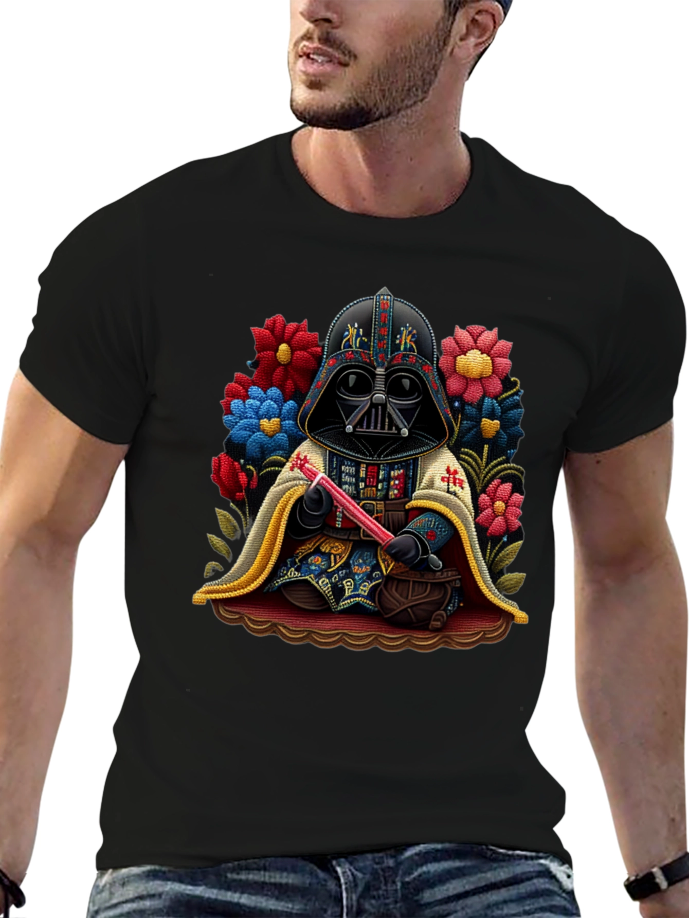 Darth Vader Floral Graphic Tee