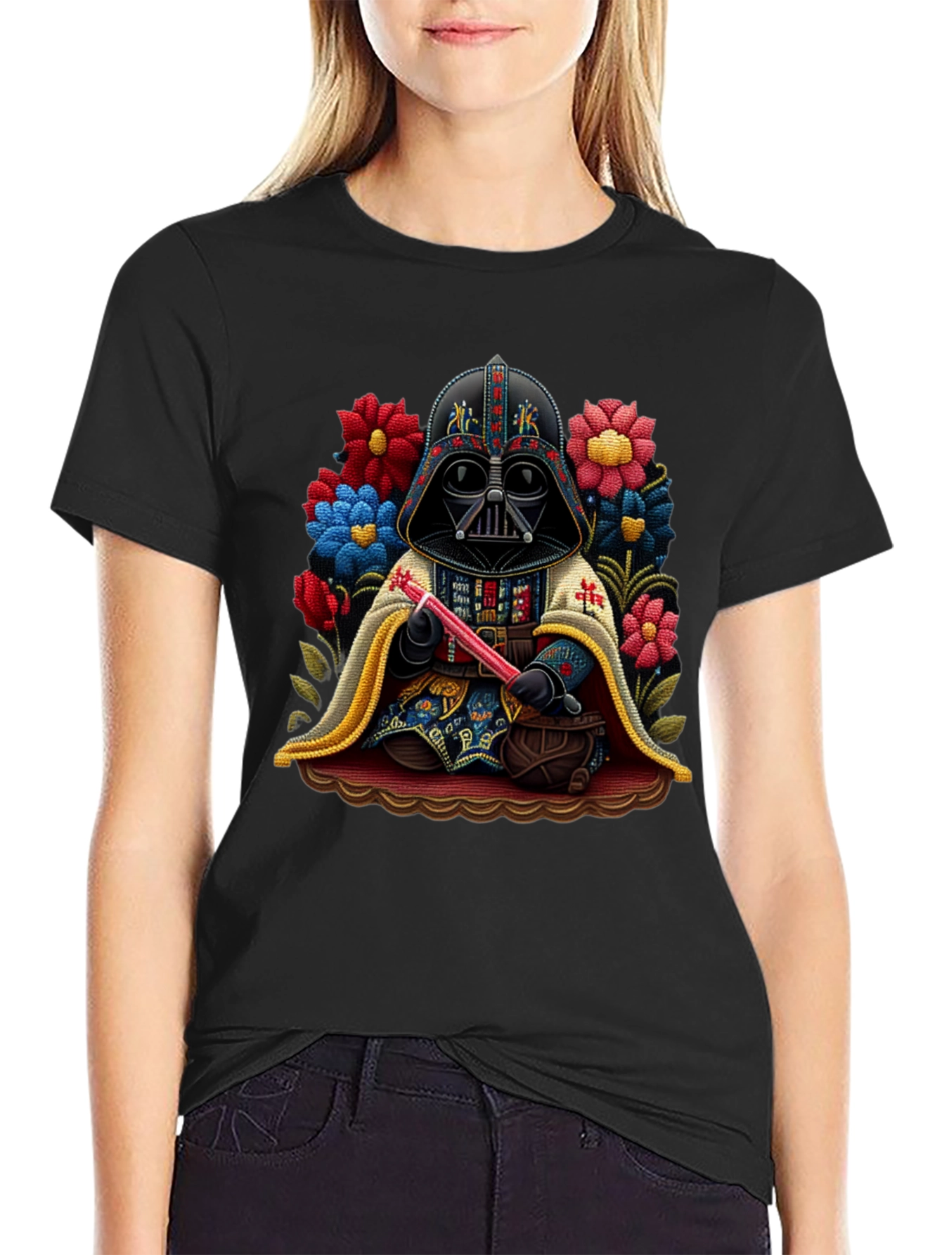 Darth Vader Floral Graphic Tee