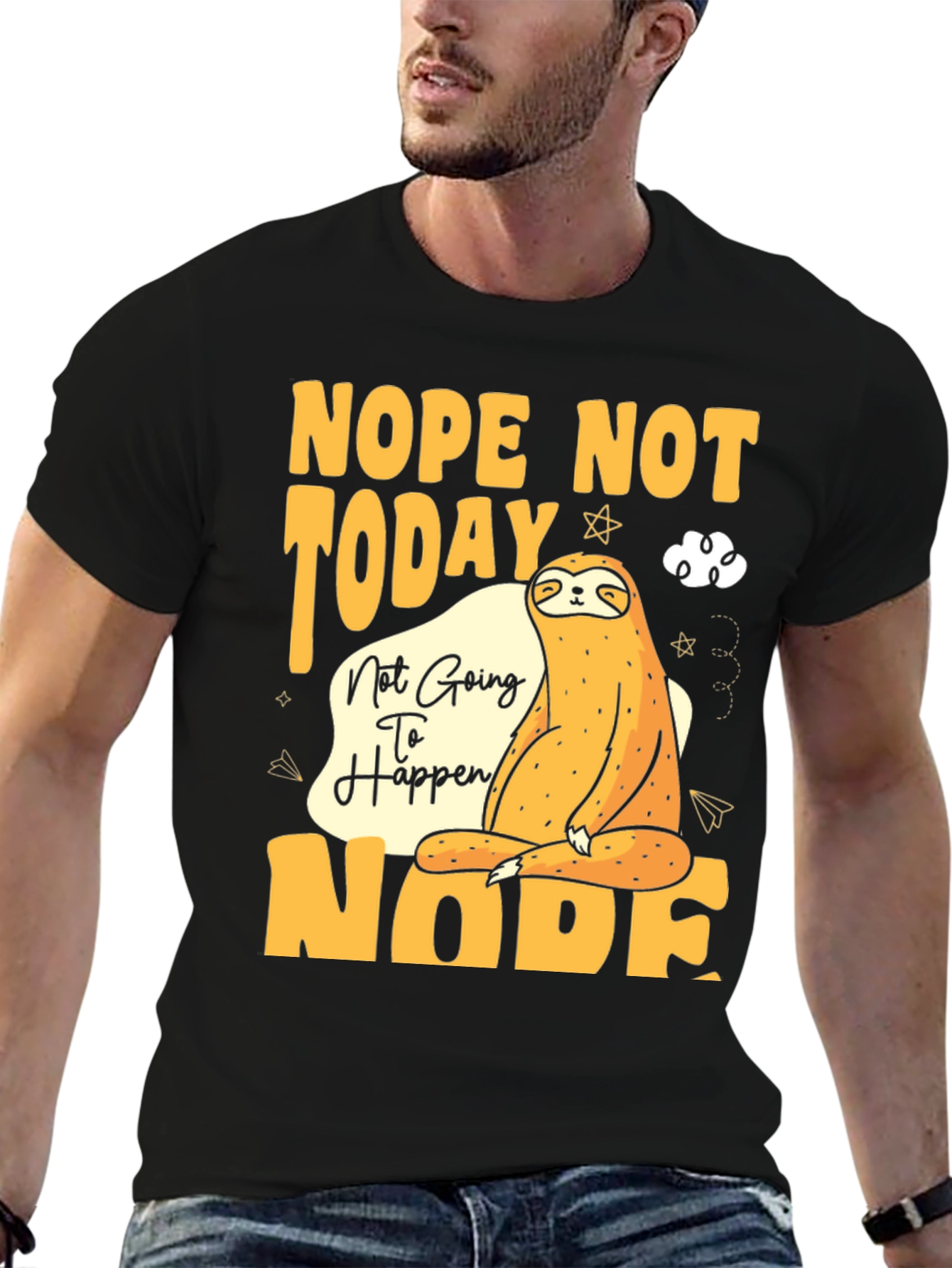 Nope Not Today Sloth Graphic Tee - Relaxed Fit