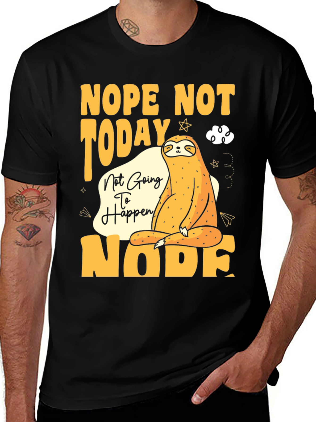 Nope Not Today Sloth Graphic Tee - Relaxed Fit