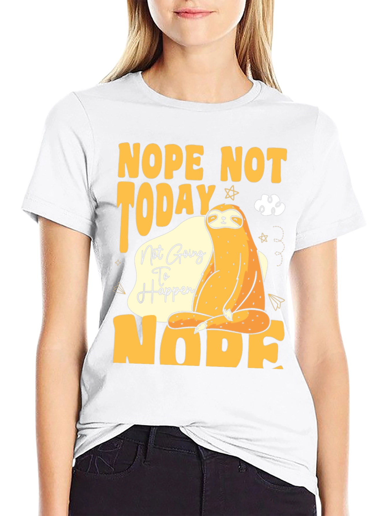 Nope Not Today Sloth Graphic Tee - Relaxed Fit