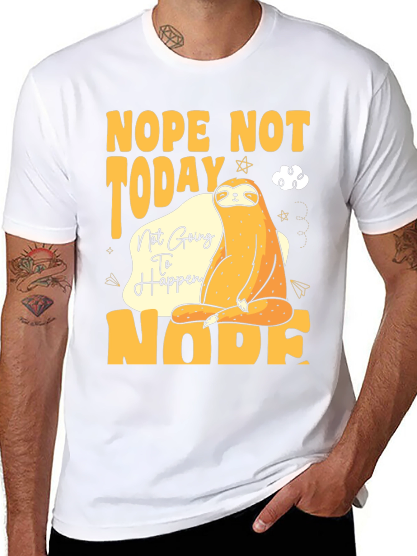 Nope Not Today Sloth Graphic Tee - Relaxed Fit