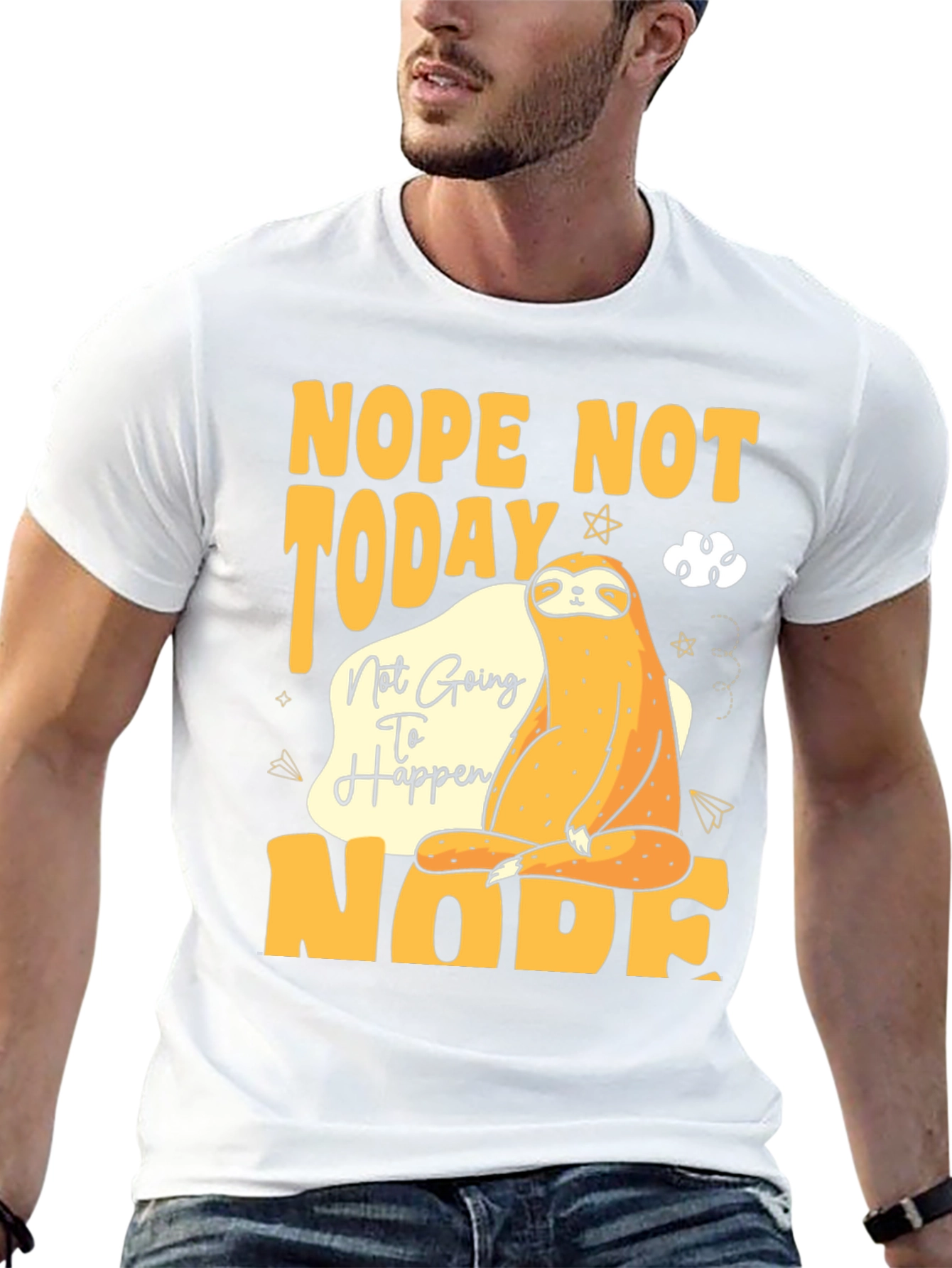 Nope Not Today Sloth Graphic Tee - Relaxed Fit