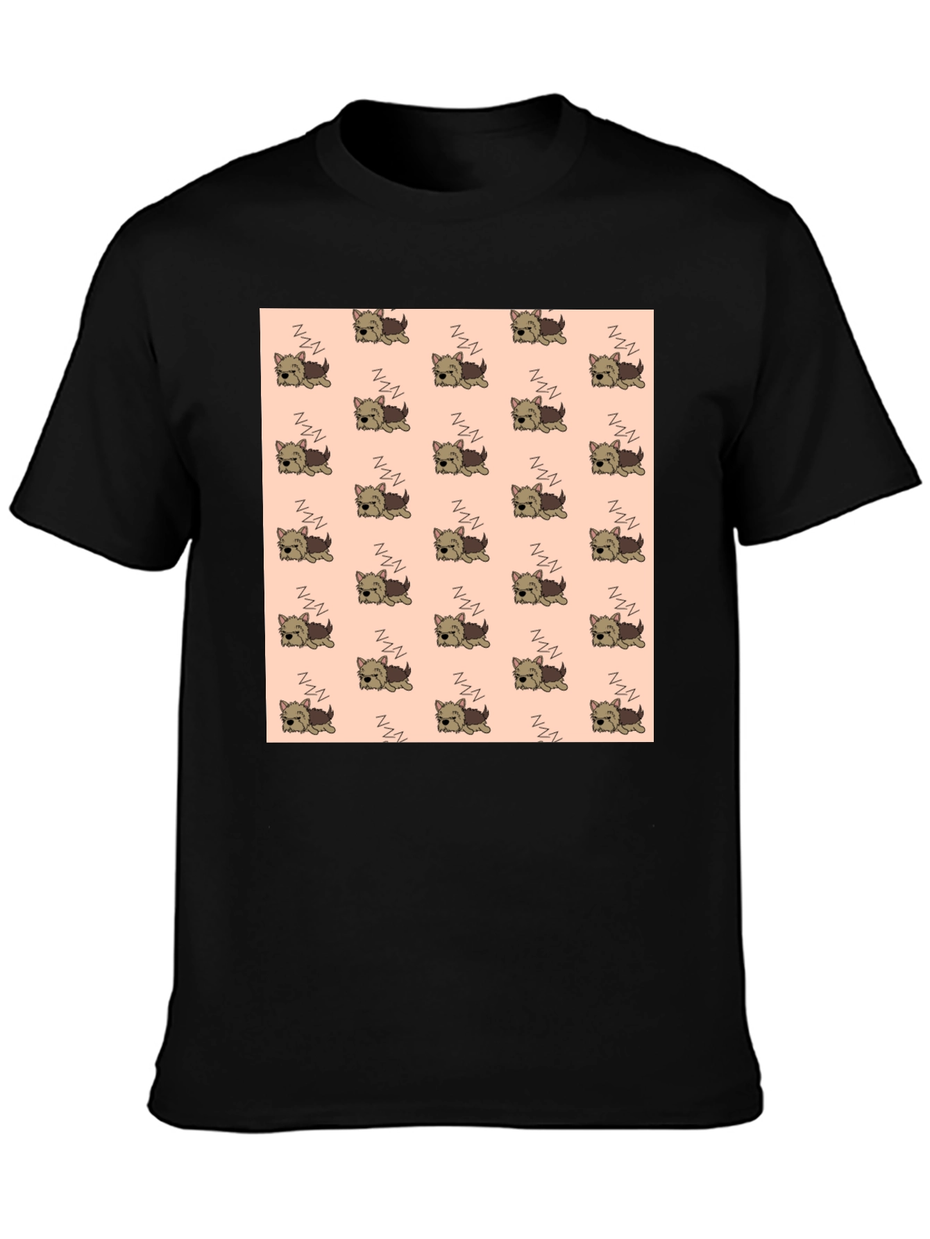 Cute Sleeping Dog Pattern Mens T-Shirt