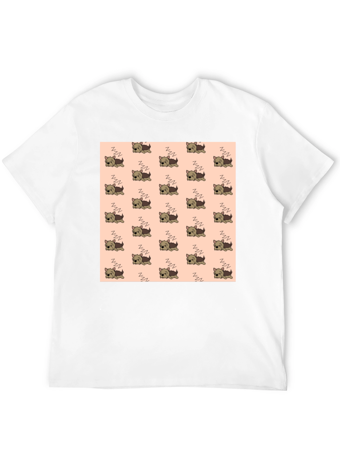 Cute Sleeping Dog Pattern Mens T-Shirt