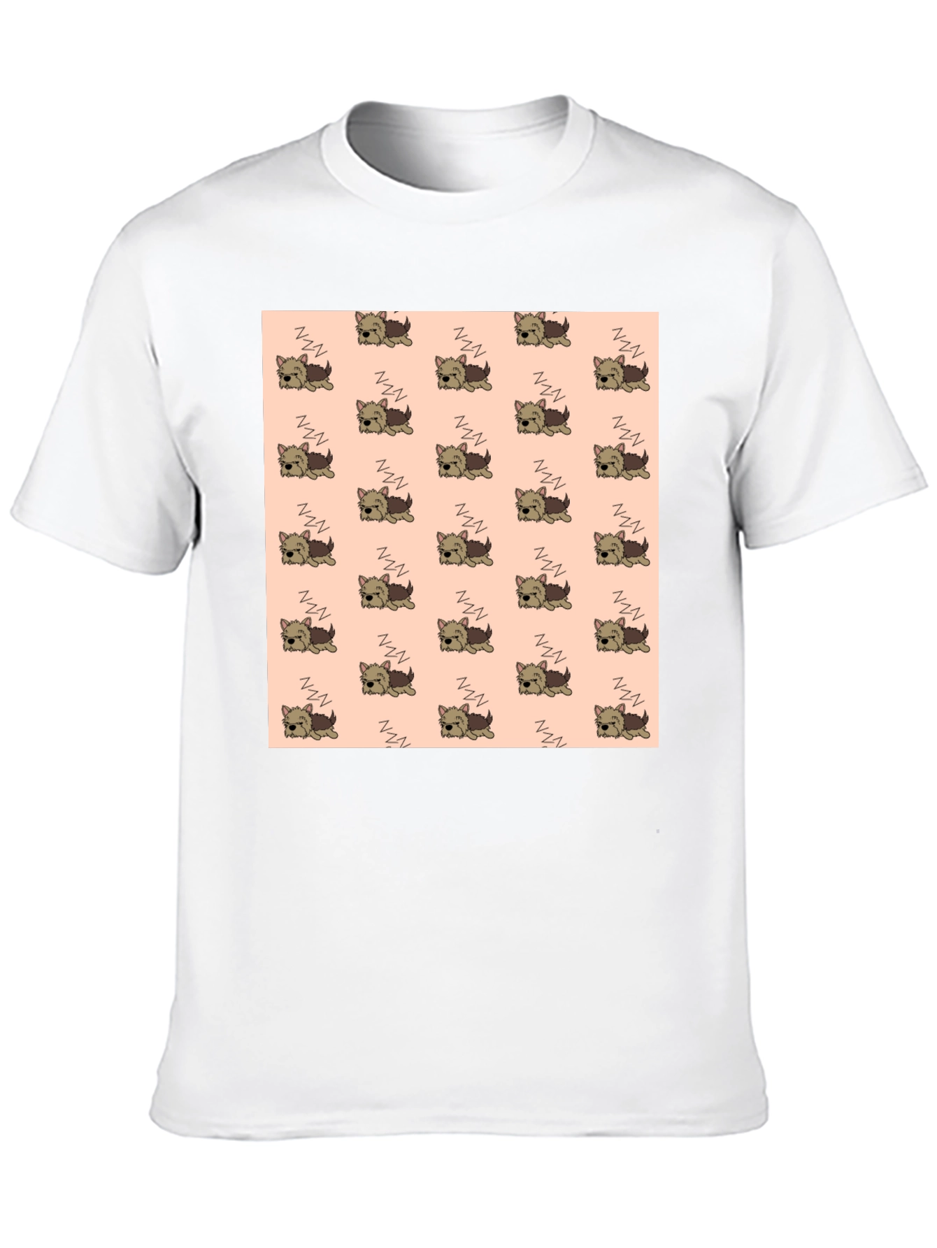 Cute Sleeping Dog Pattern Mens T-Shirt