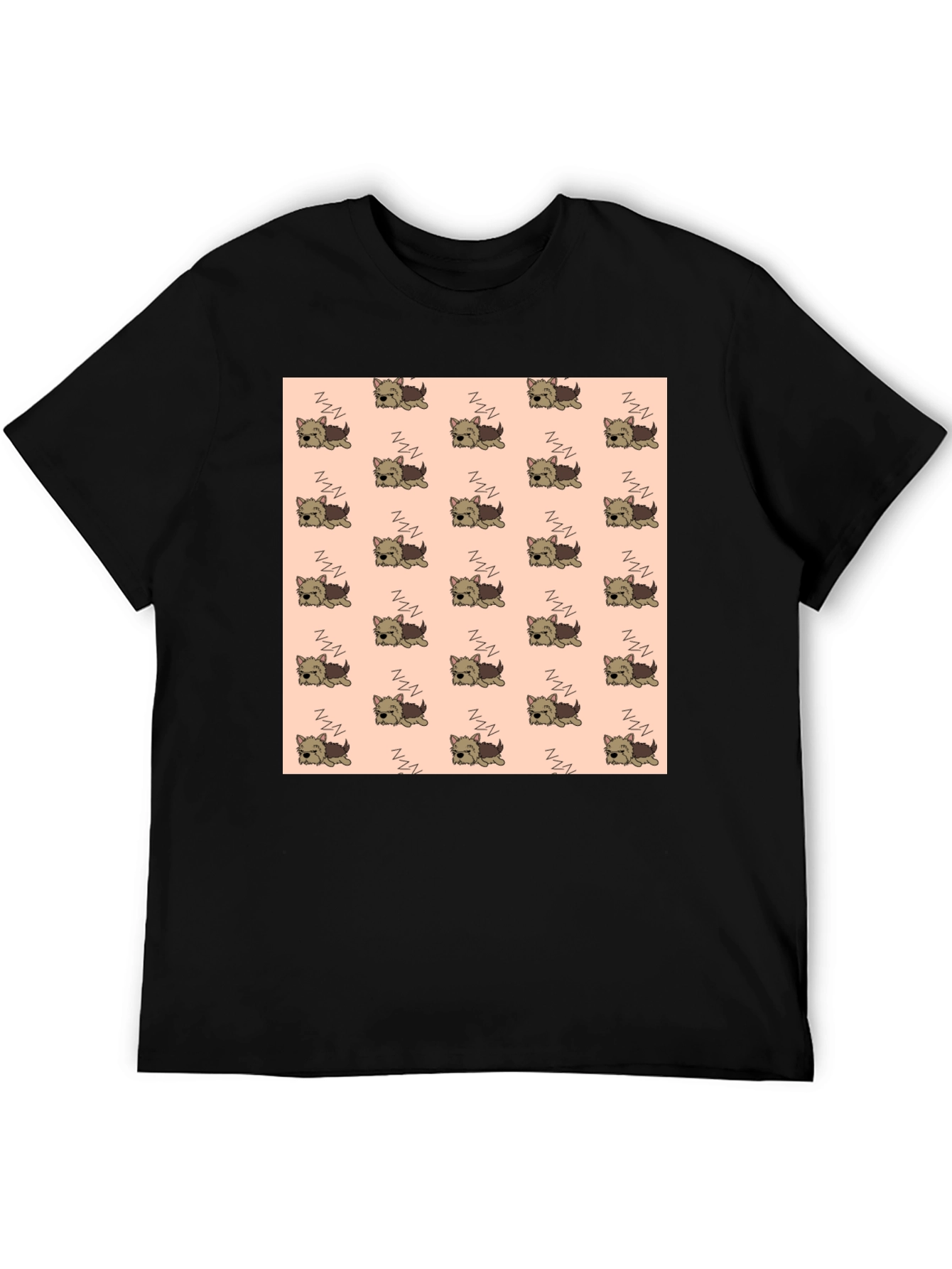 Cute Sleeping Dog Pattern Mens T-Shirt