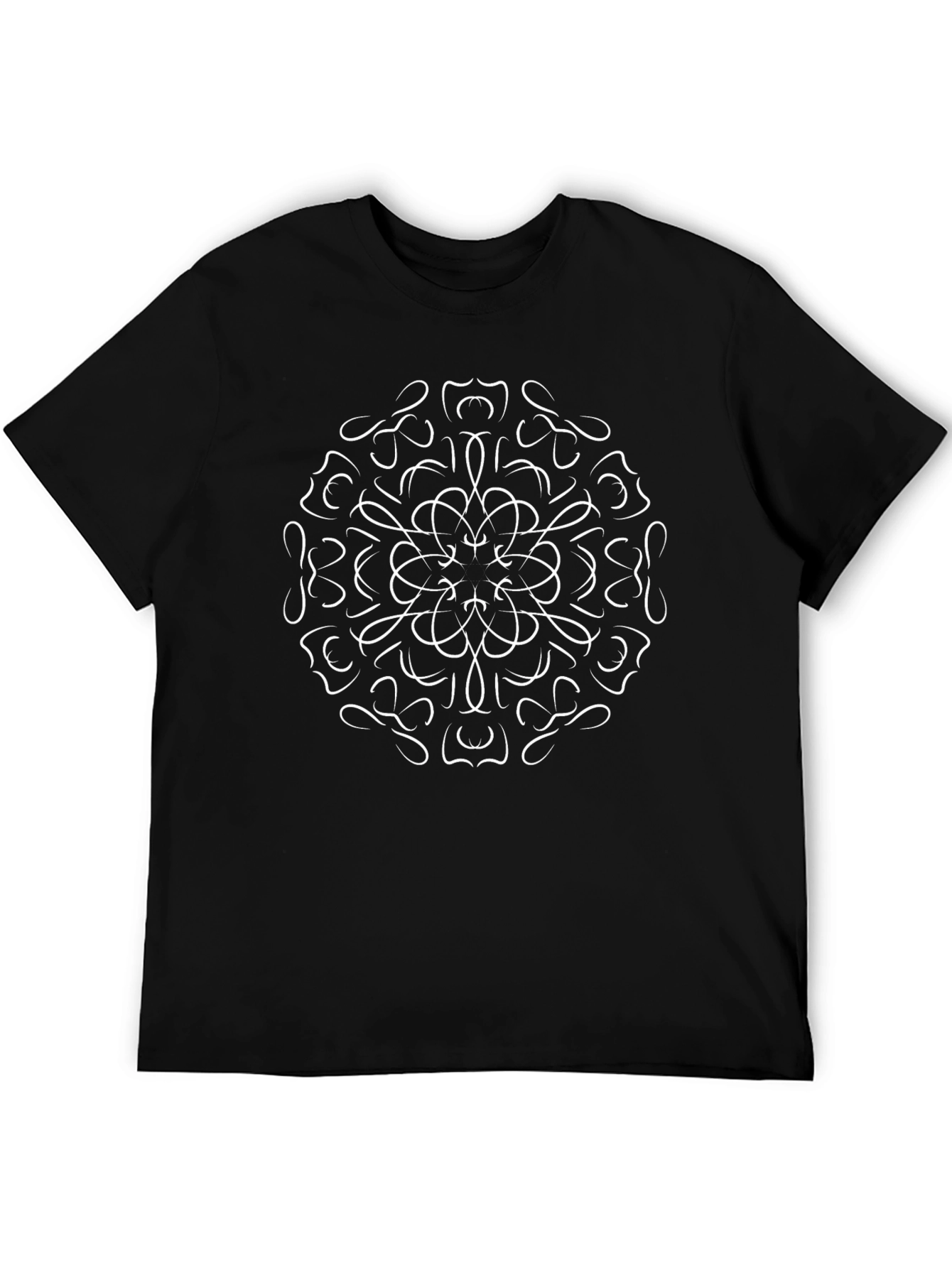 Abstract Mandala Graphic Tee - Stylish Black T-Shirt