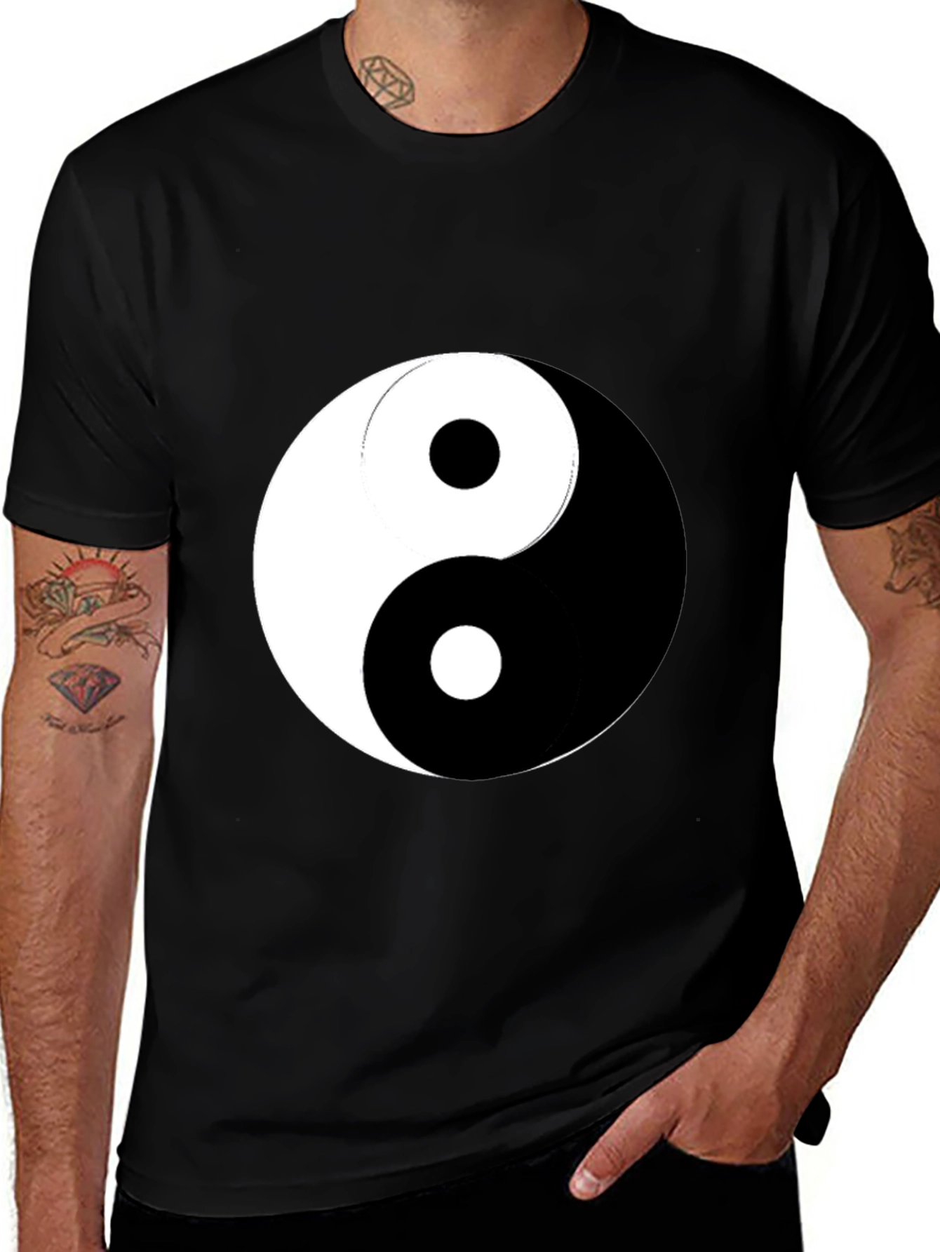 Yin Yang Graphic Black T-Shirt