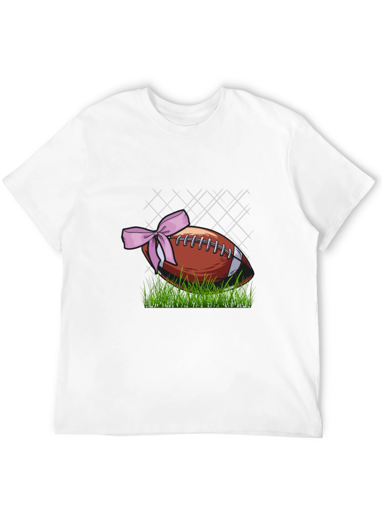 Football with Bow Graphic Tee - Mens