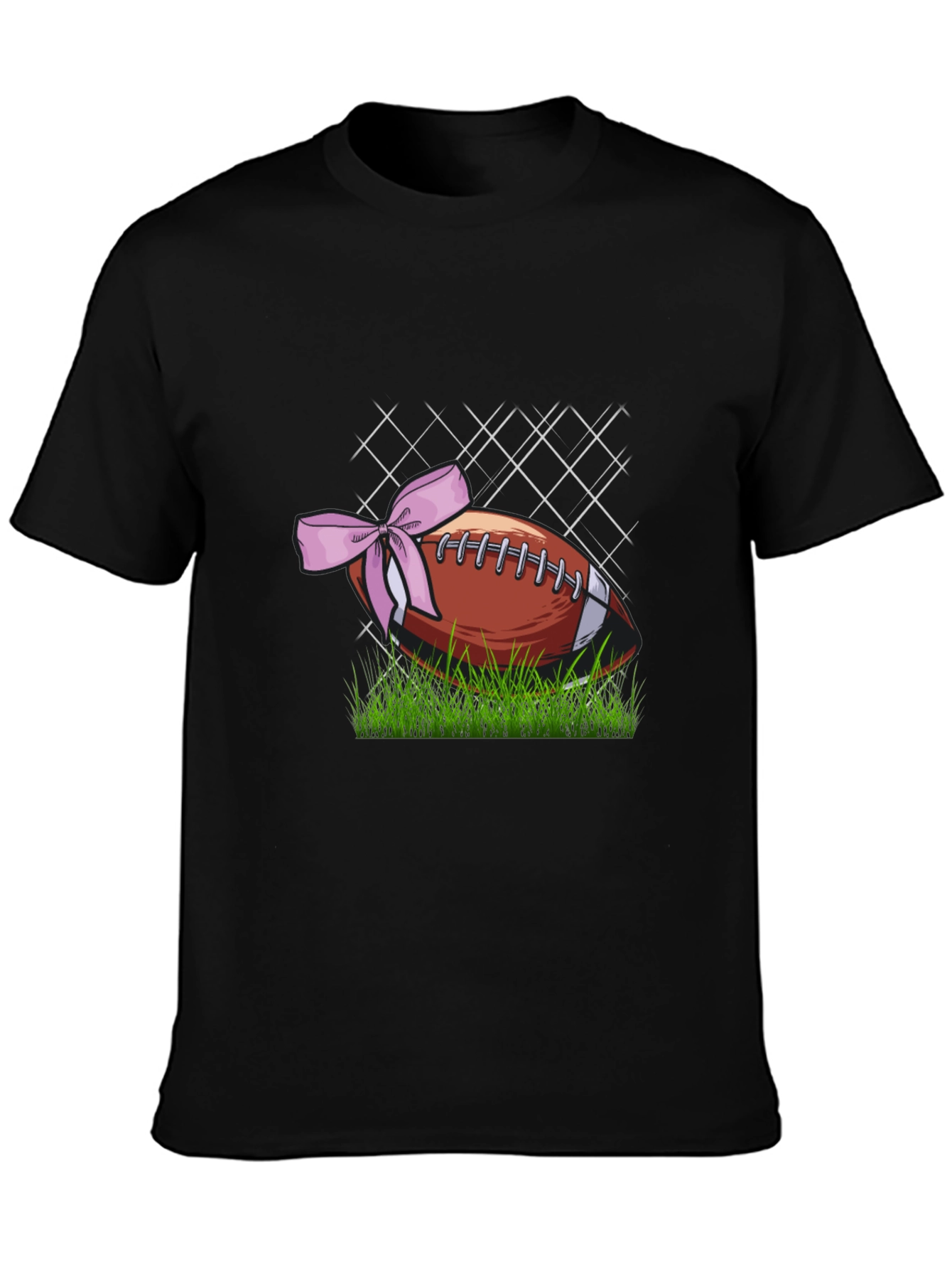 Football with Bow Graphic Tee - Mens