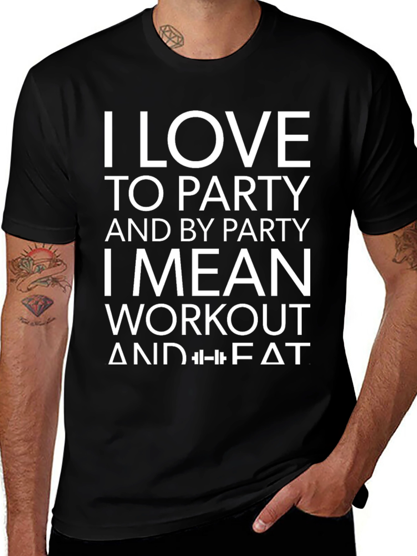 Funny Workout T-Shirt: I Love to Party