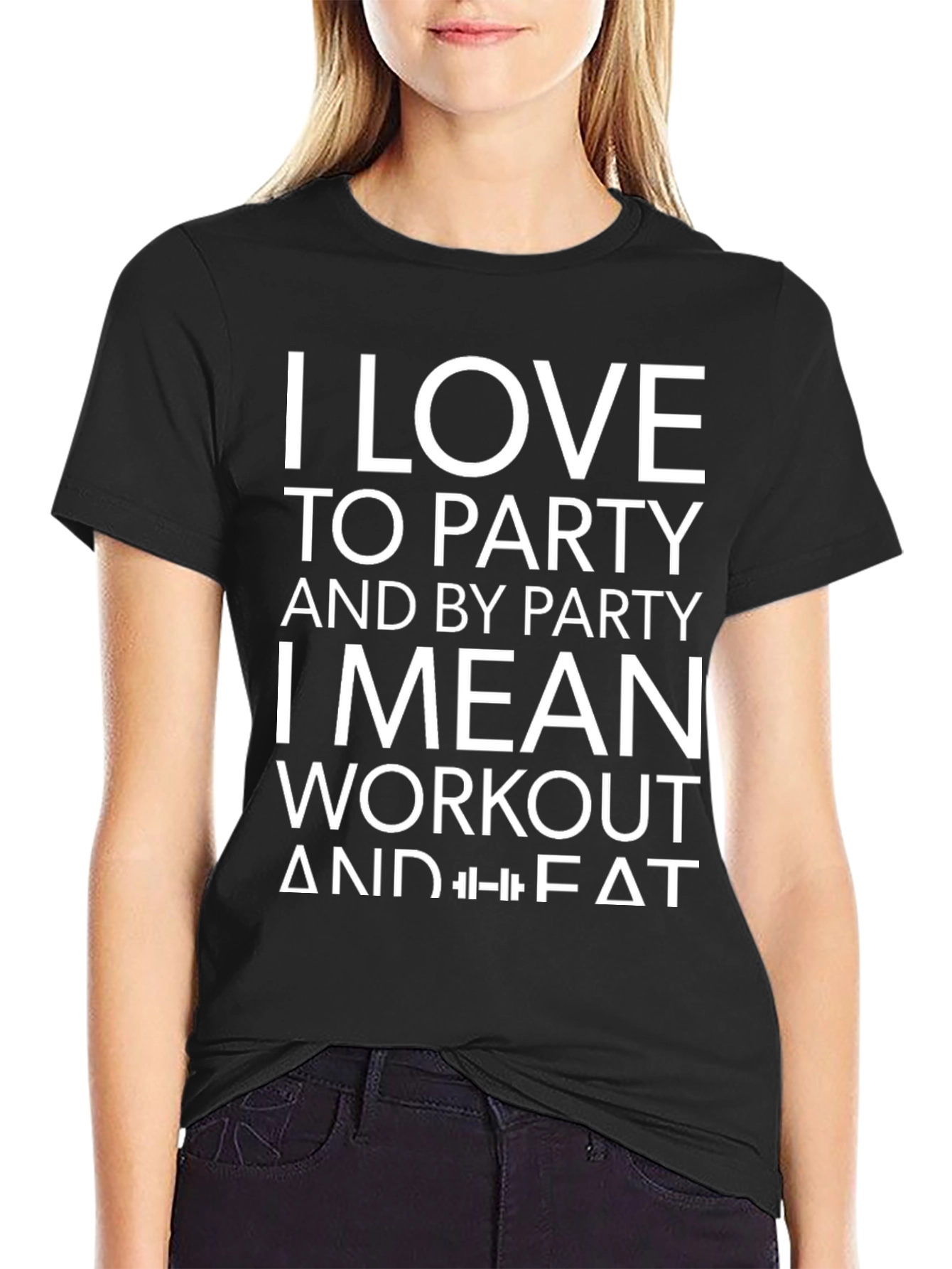 Funny Workout T-Shirt: I Love to Party