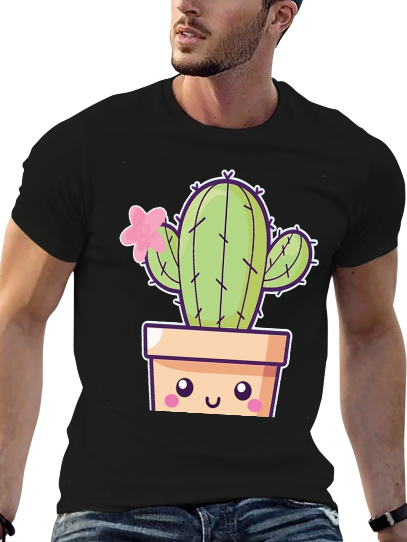 Cute Kawaii Cactus T-Shirt - Trendy Unisex Design