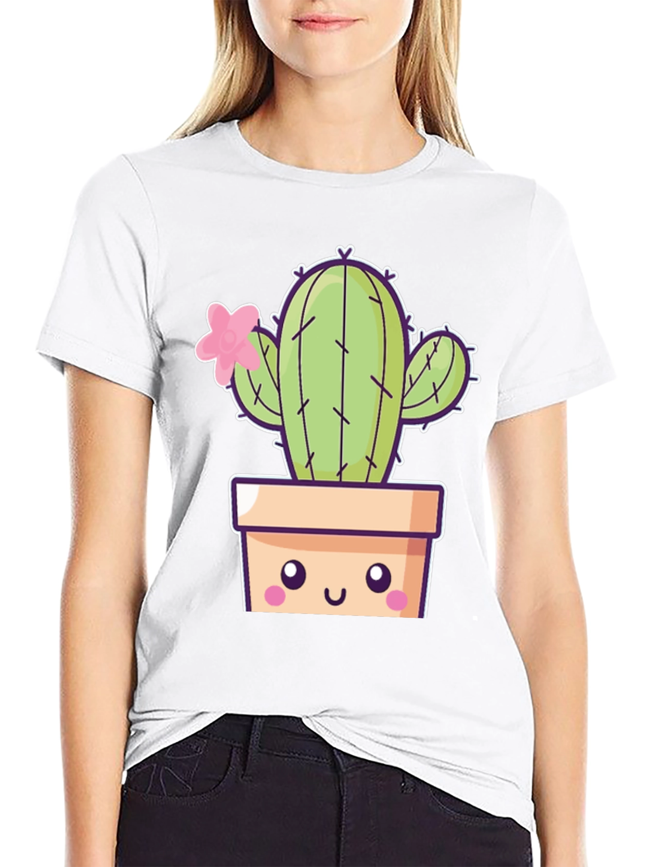 Cute Kawaii Cactus T-Shirt - Trendy Unisex Design