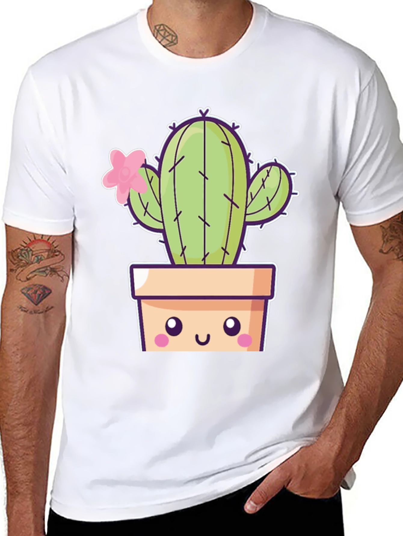 Cute Kawaii Cactus T-Shirt - Trendy Unisex Design