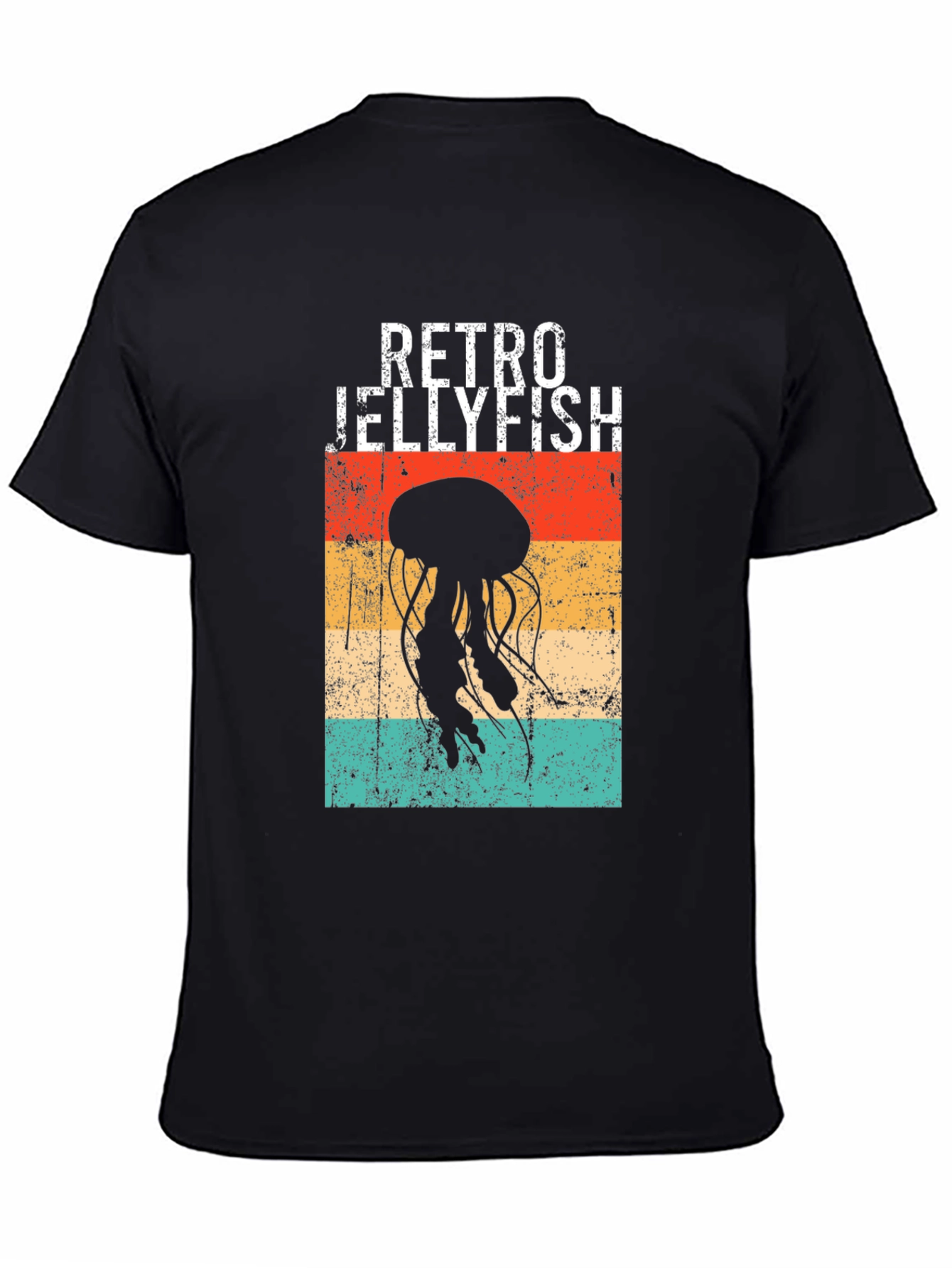 Retro Jellyfish Graphic T-Shirt - Black