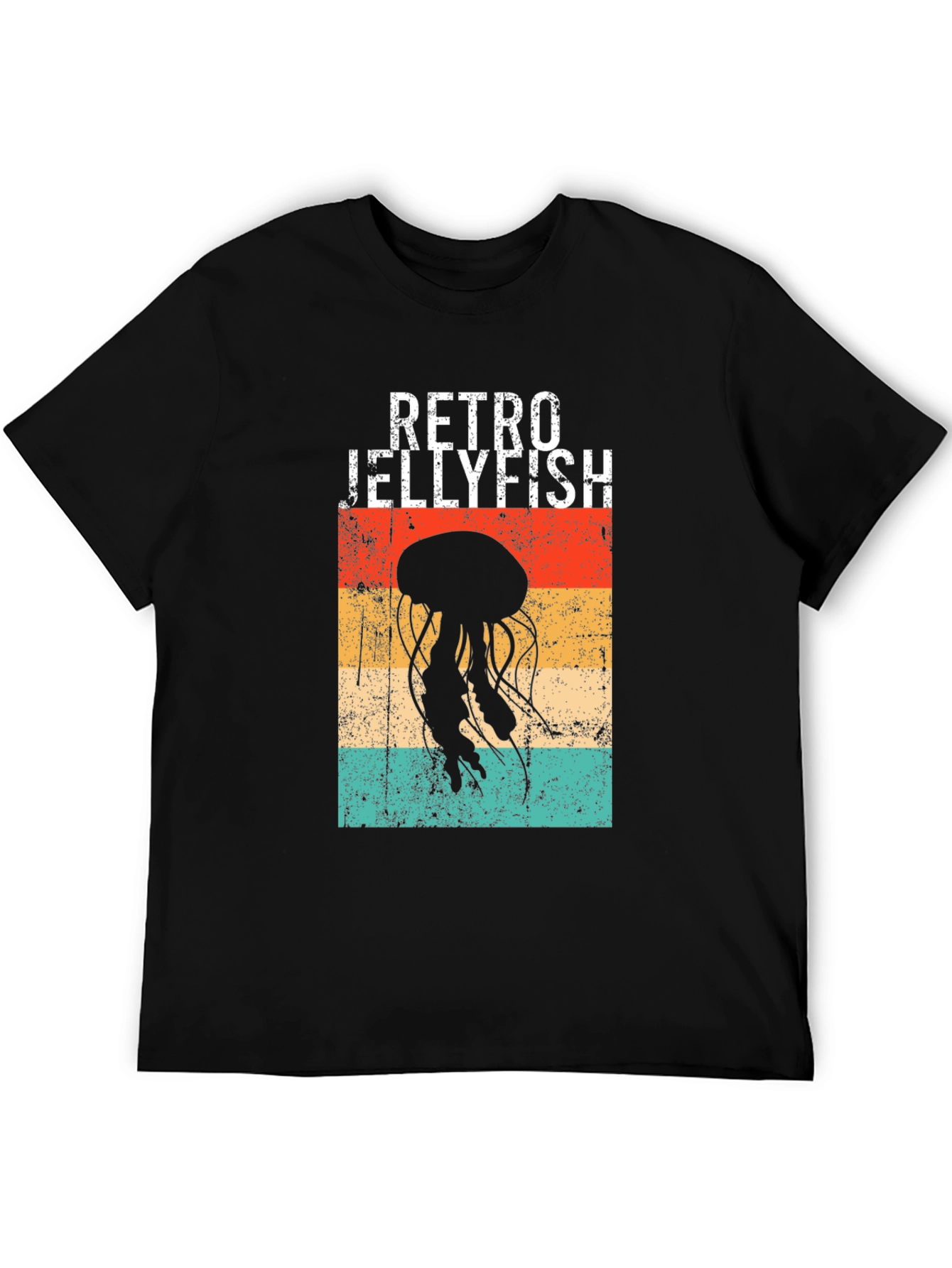Retro Jellyfish Graphic T-Shirt - Black